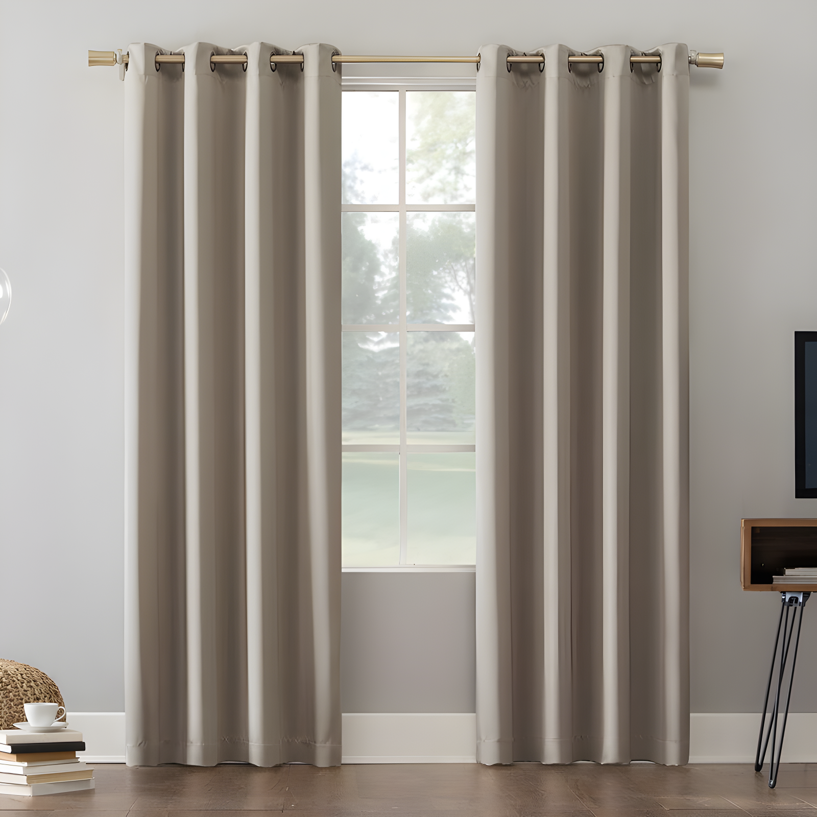 Oslo 84" Gray Blackout Grommet Curtain Panel