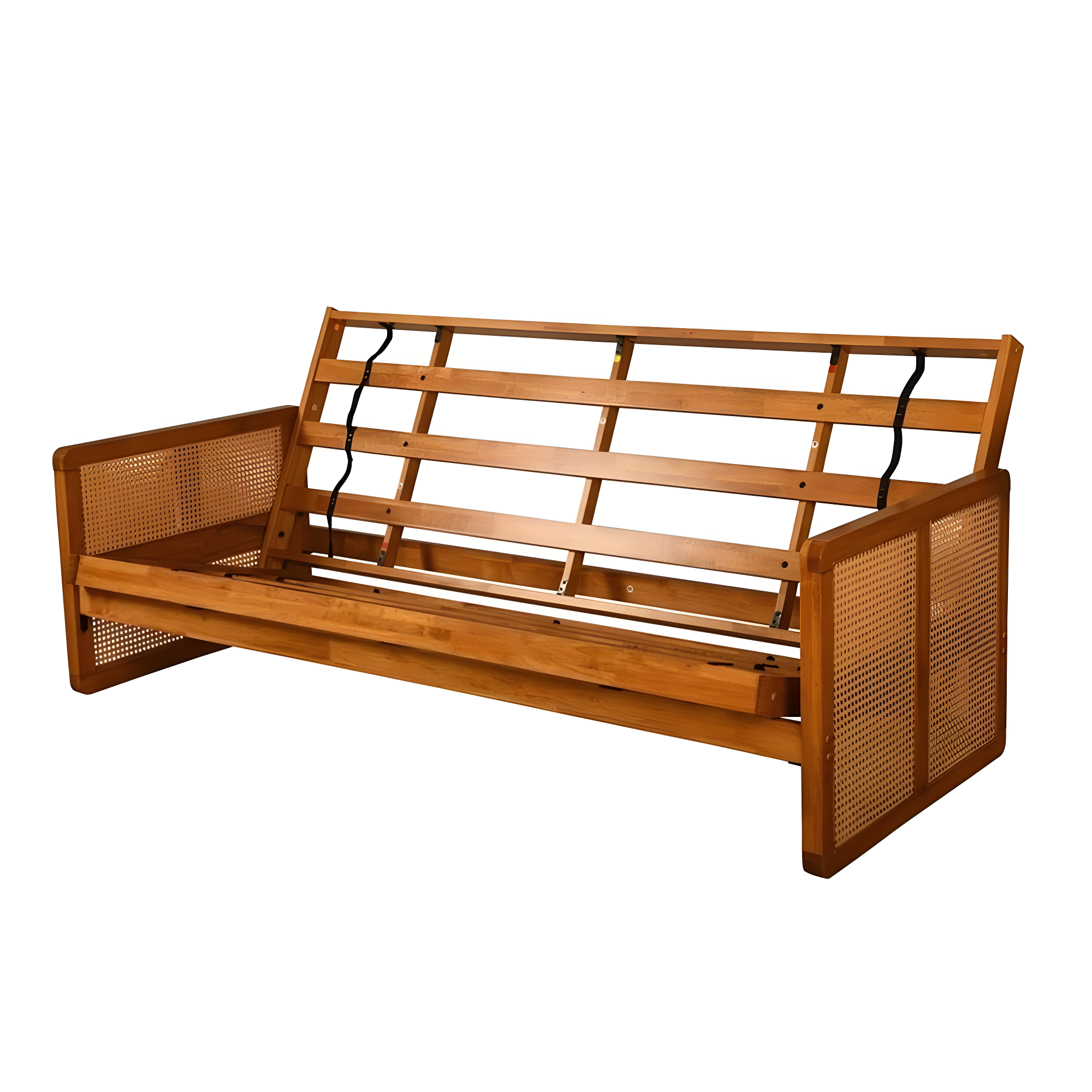 Westport Honey Wood and Rattan Full-Size Futon Frame