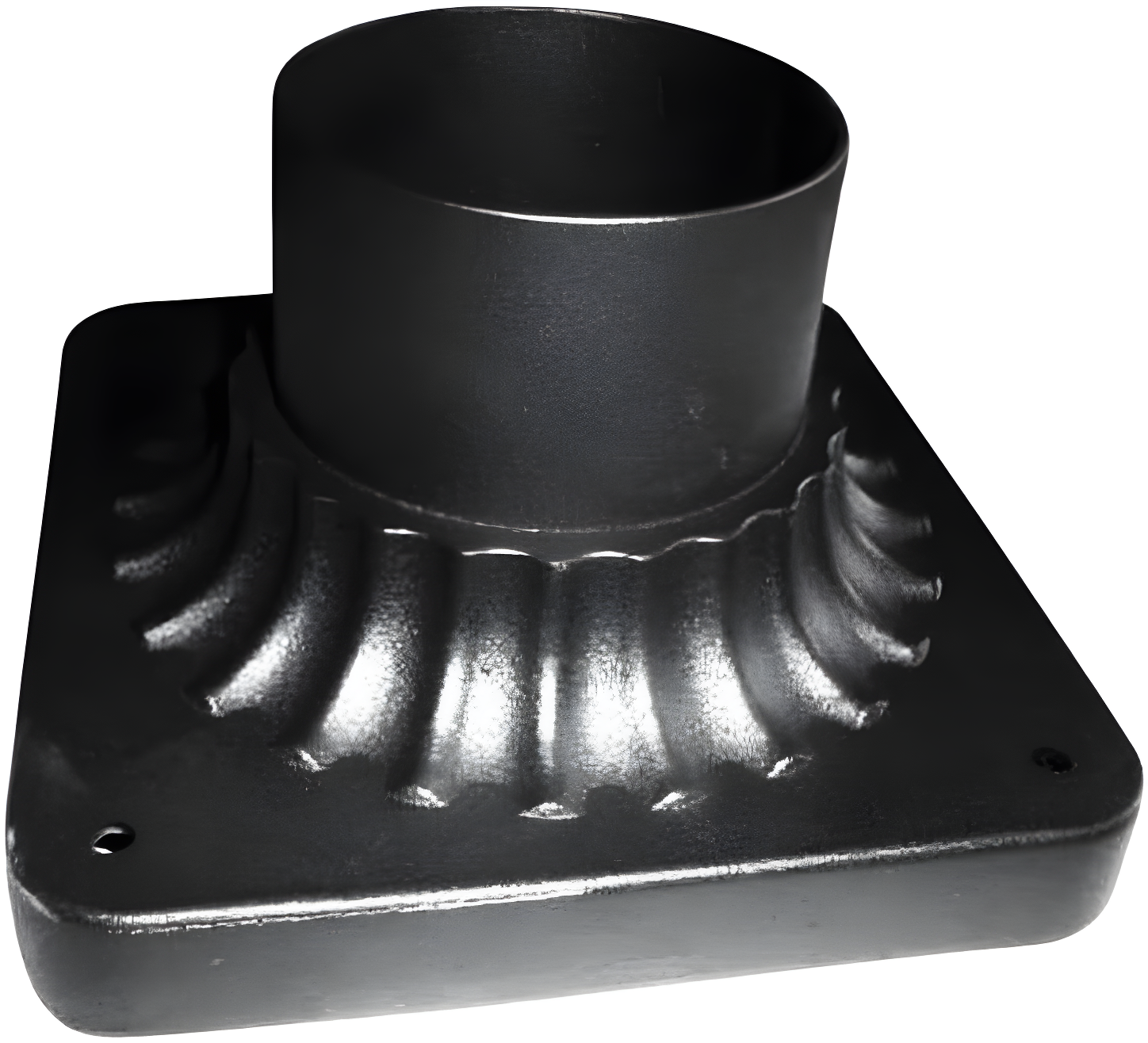 Black Cast Aluminum Outdoor Pier Mount Base