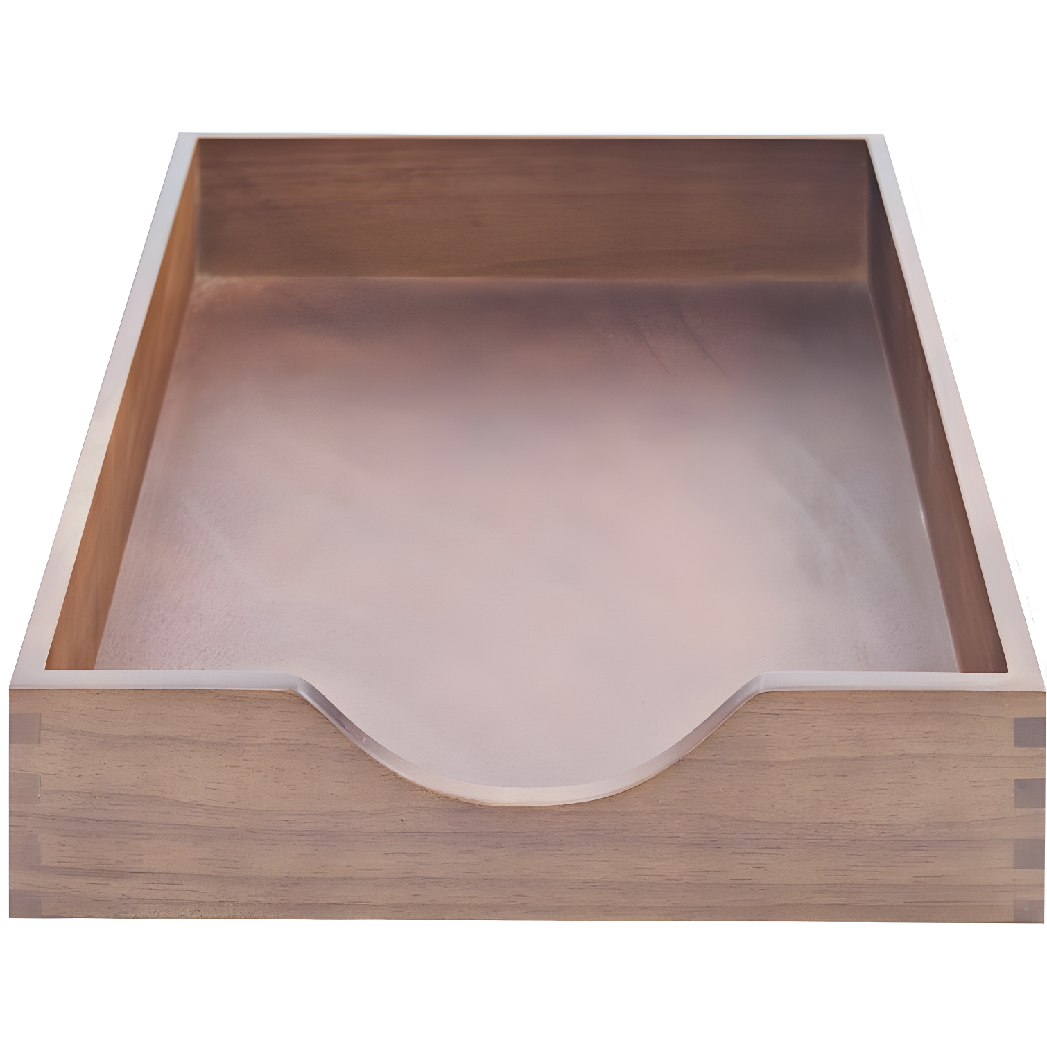 Walnut Finish Solid Wood Stackable Desk Tray