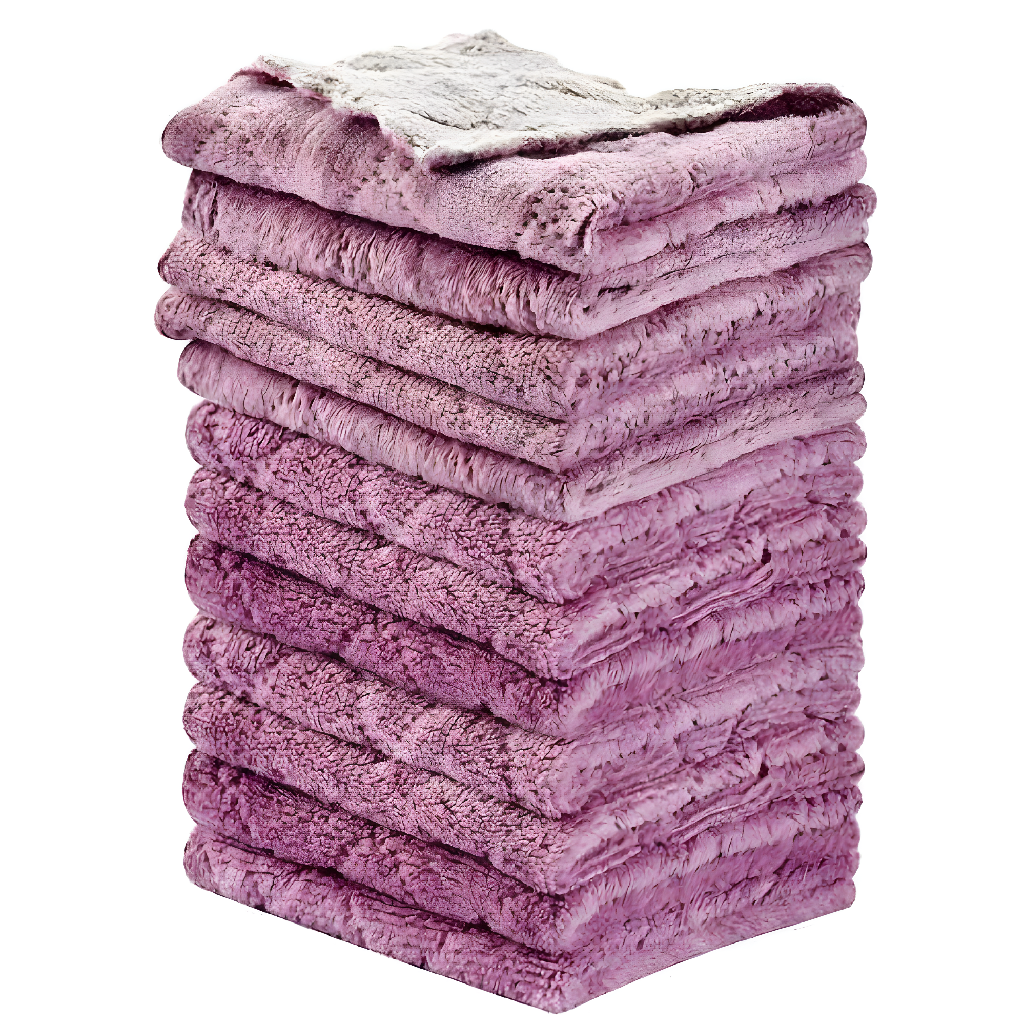 Set of 12 Pink Microfiber Kitchen Towels, 10x6 Inches