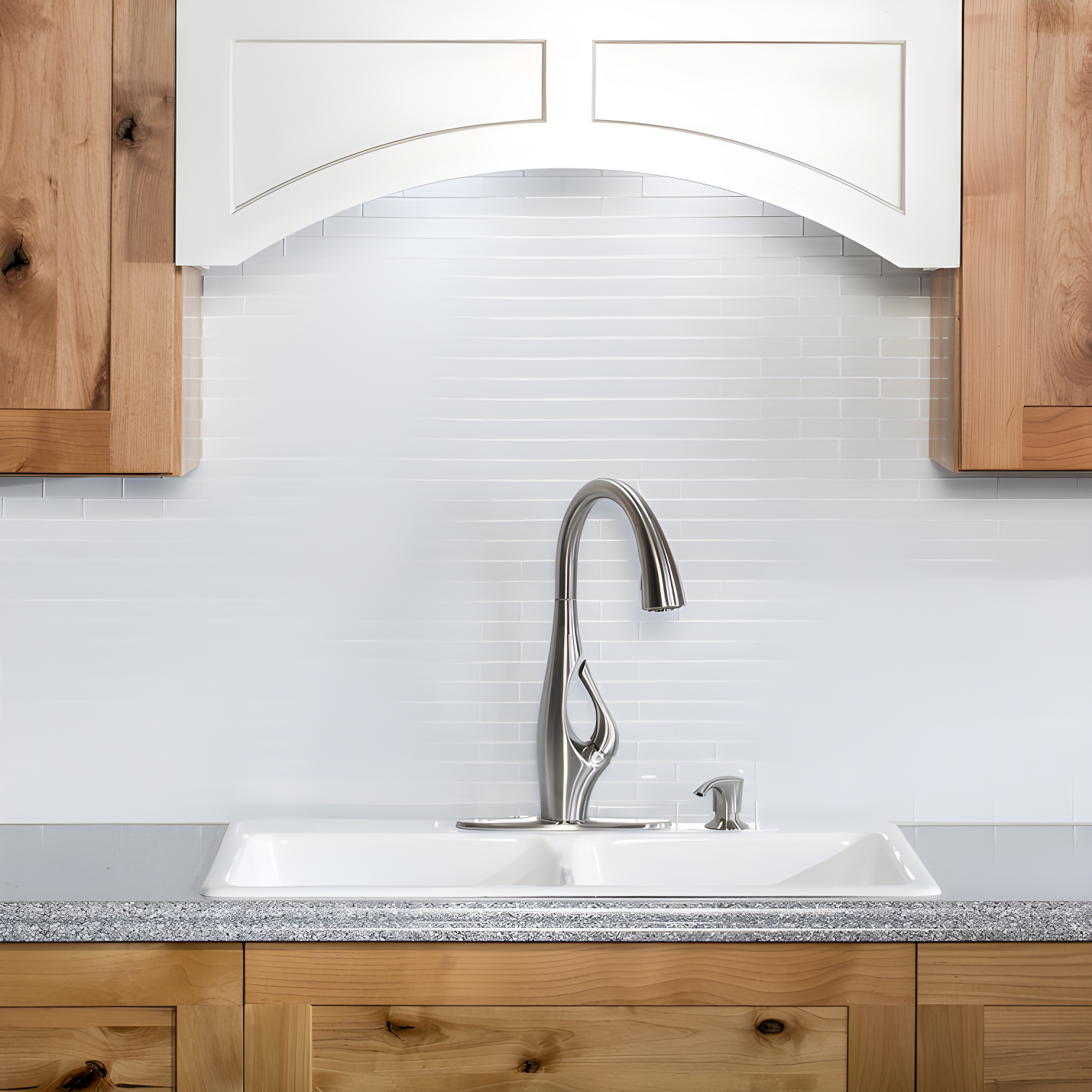 Frost White Rectangular Glass Peel and Stick Backsplash Tiles