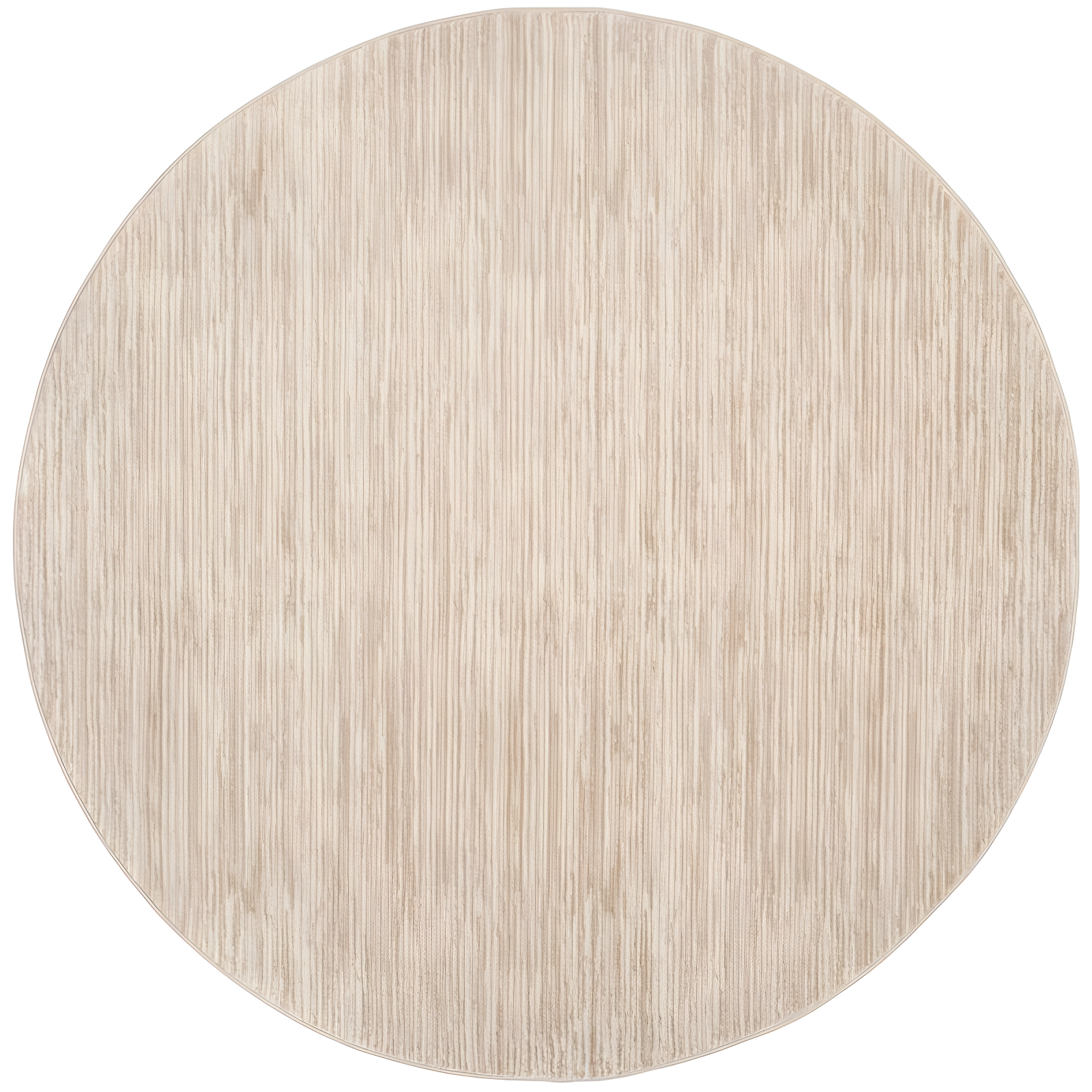 Cream Round Hand-knotted Abstract Synthetic Area Rug