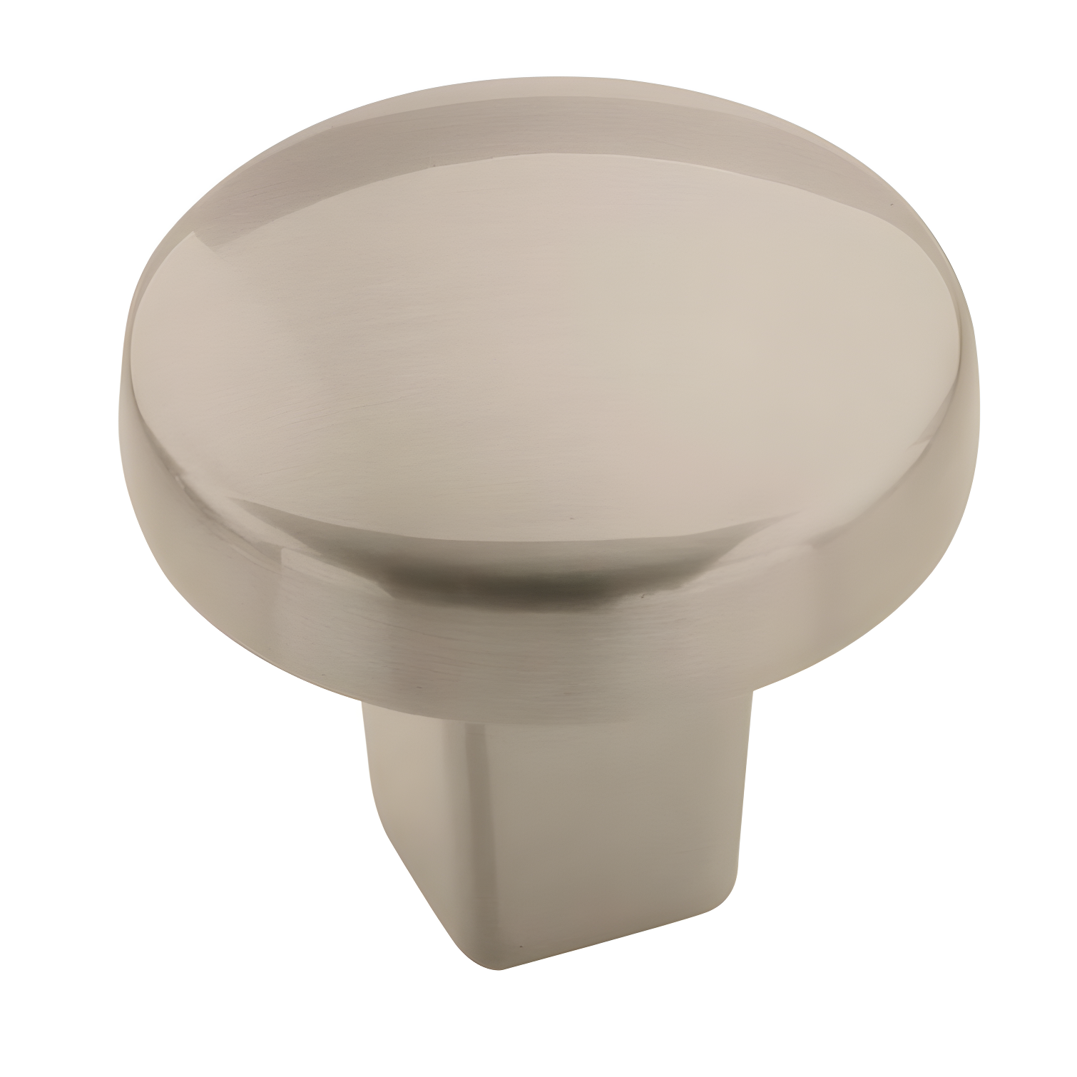 Satin Nickel Round Cabinet Knob with Mounting Hardware