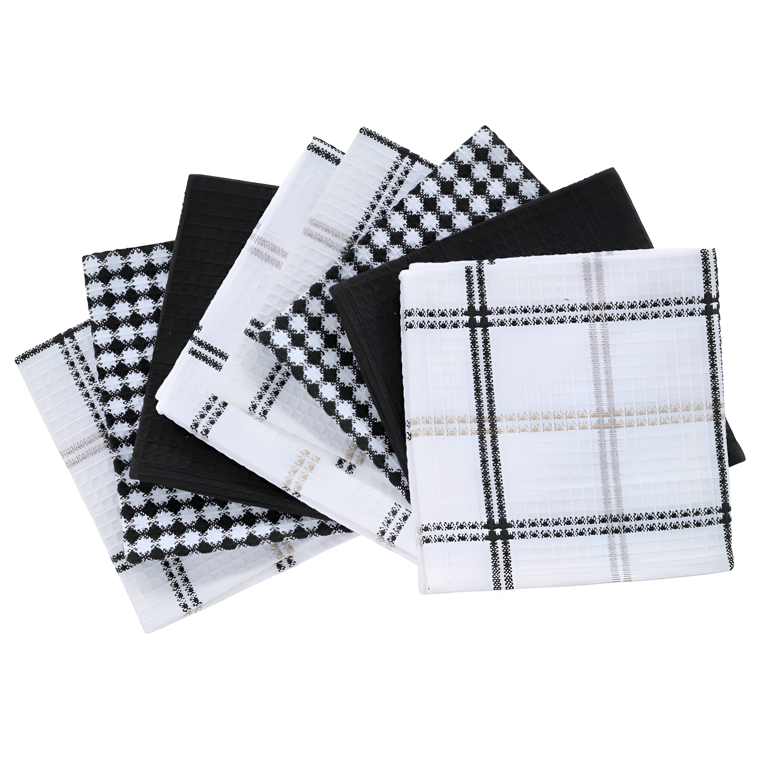 Neutral Waffle Weave Cotton Dish Cloth Set, 8-Pack