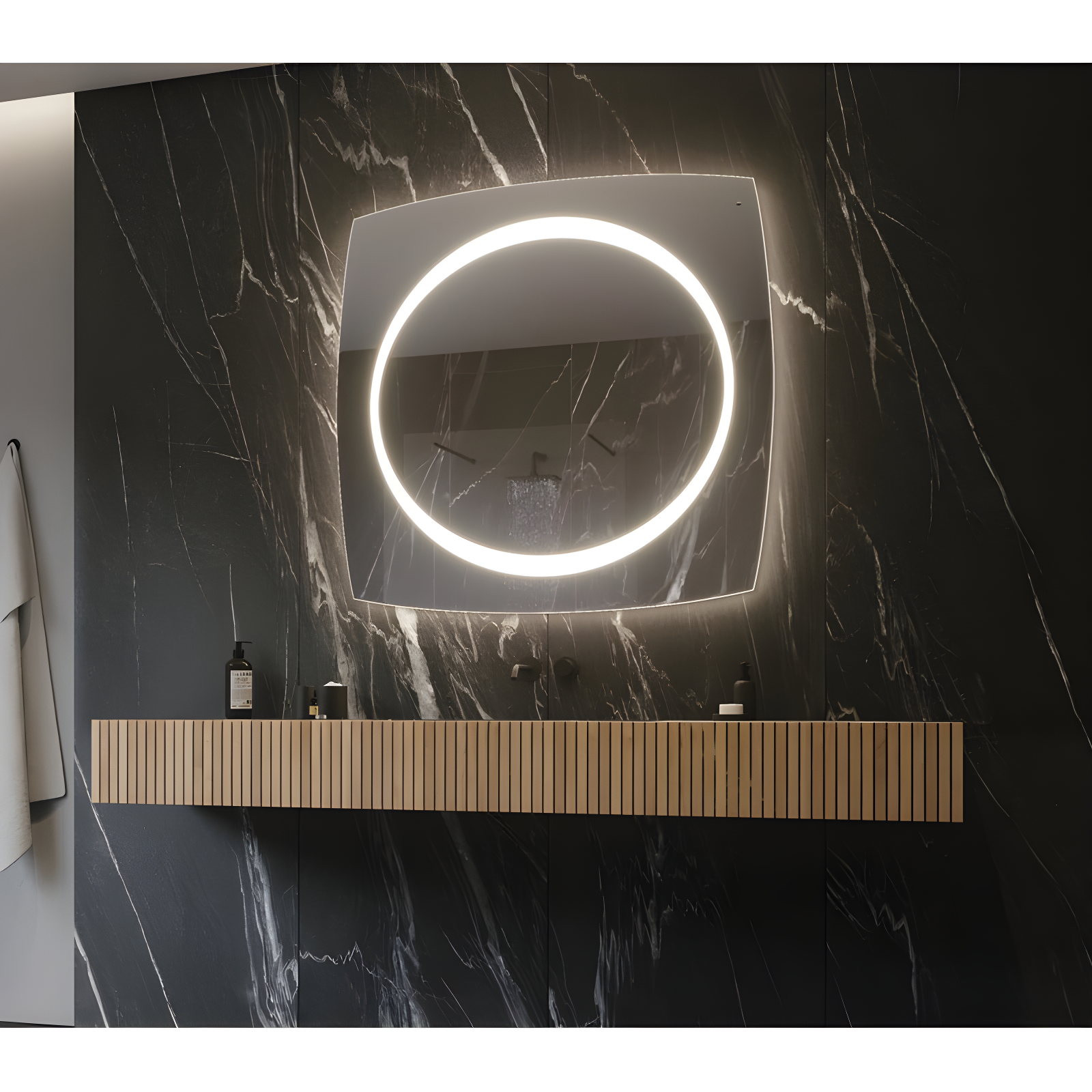 Sleek 46" Frameless Halo LED Bathroom Vanity Mirror