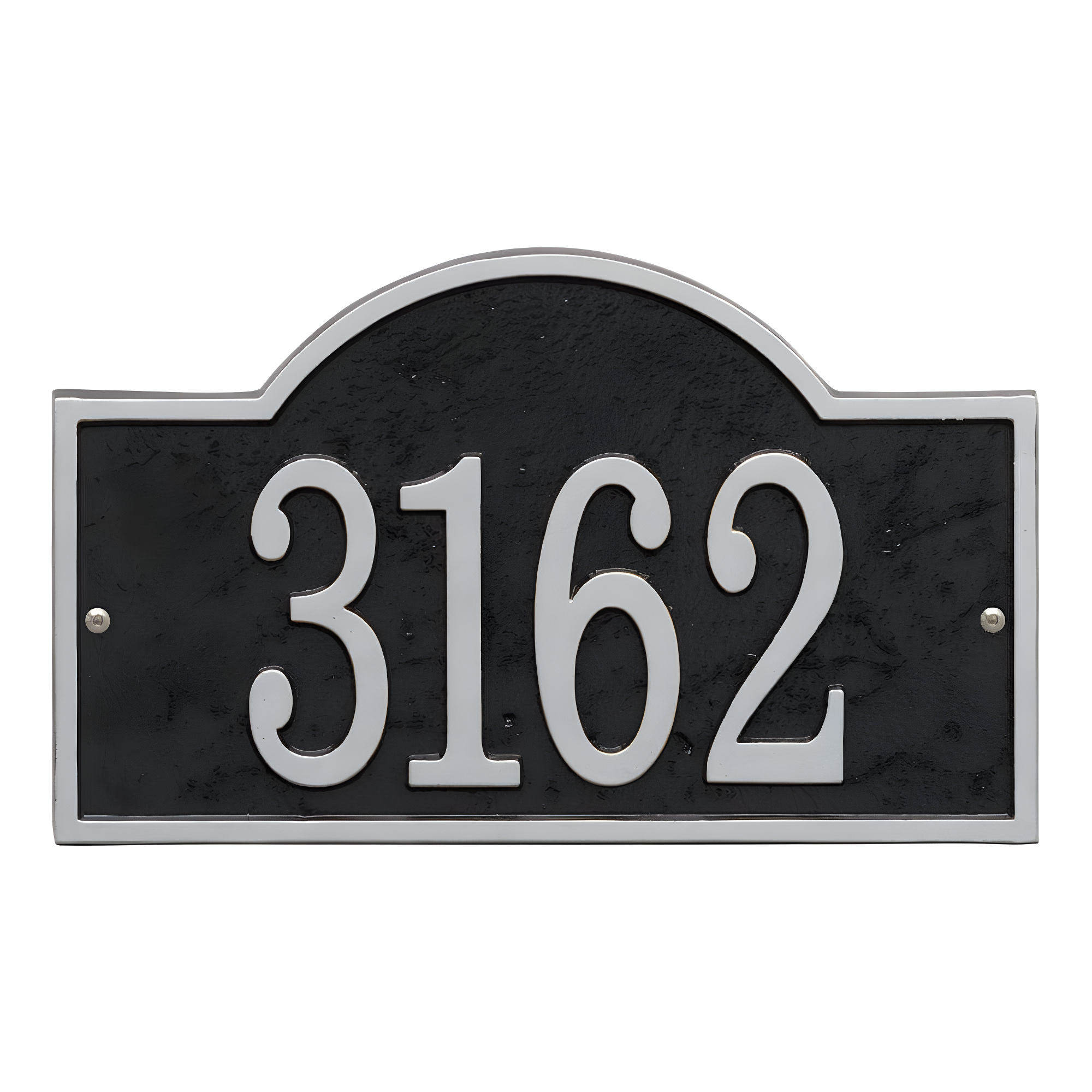 Fast & Easy Black and Silver Metal Arch House Numbers Plaque