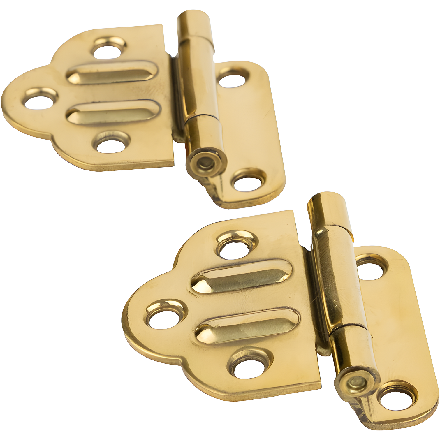 Gold Solid Brass Offset Cabinet Door Hinges, Set of 2