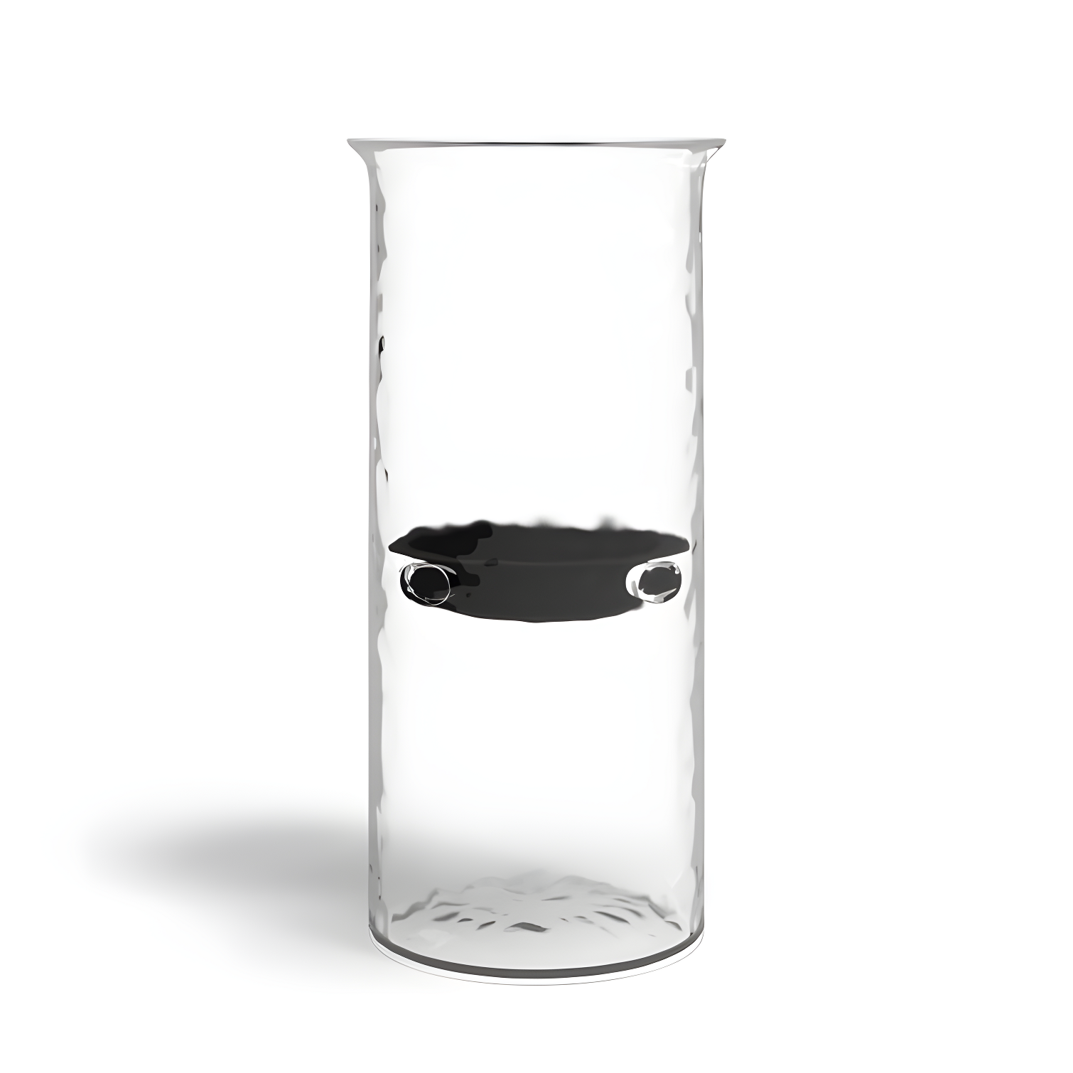 Rippled Clear Glass and Metal Hurricane Candle Holder