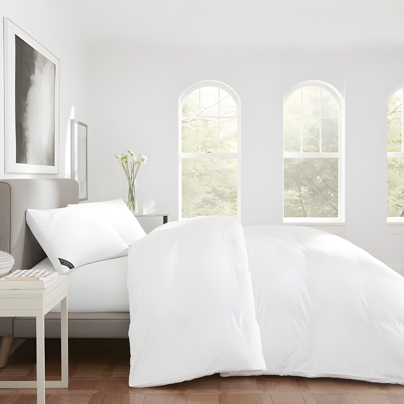 White Full Down Alternative Cotton Sateen Bedspread