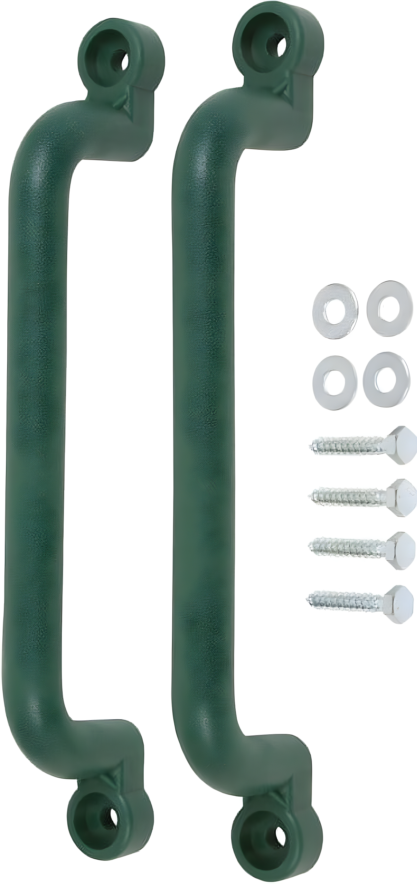 Green Polyethylene 13-inch Playground Handles with Mounting Hardware