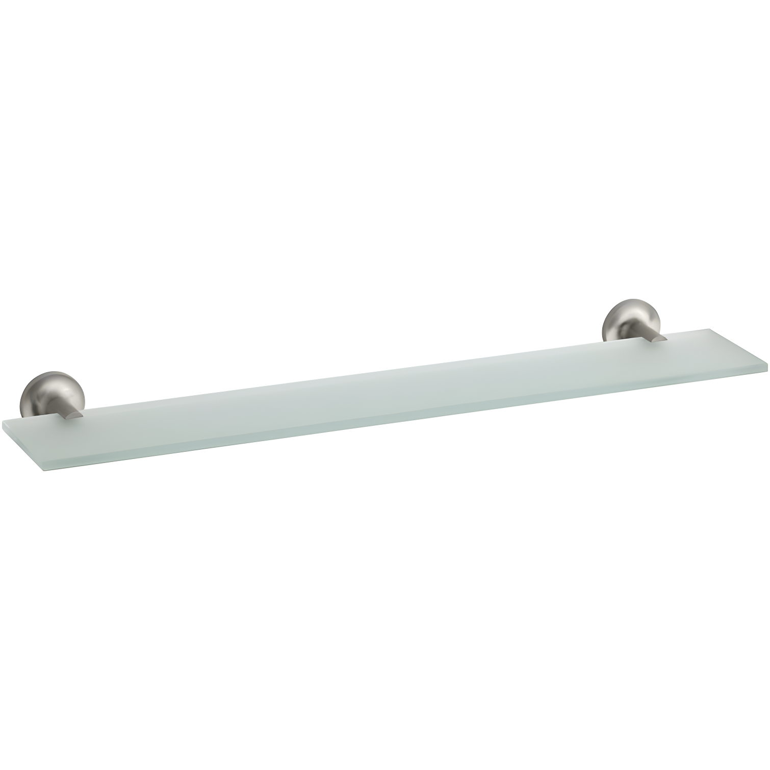 Purist Brushed Nickel and Glass Wall Shelf