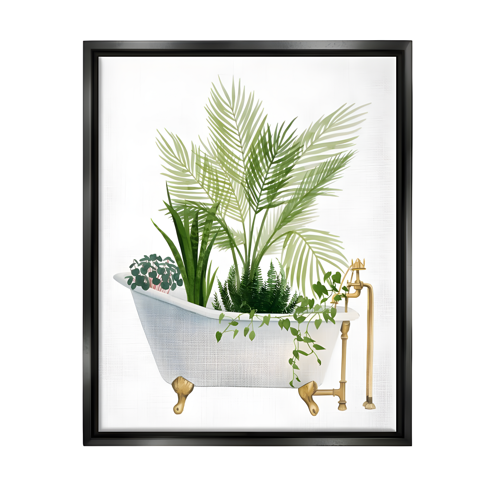 Greenery in Vintage Tub Abstract Canvas Print