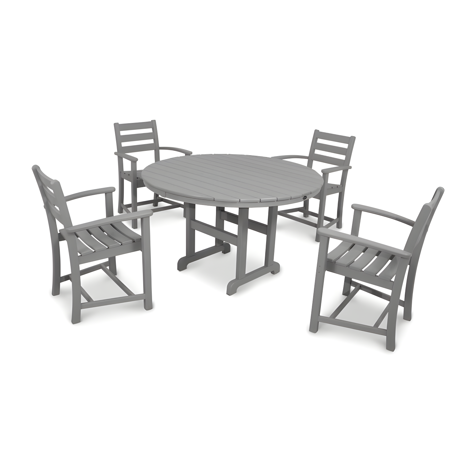 Stepping Stone Gray Recycled Plastic 5-Piece Round Dining Set