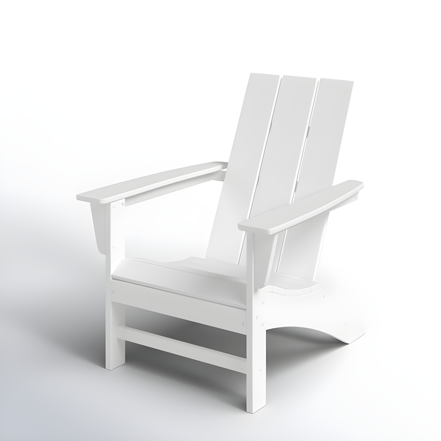 White Modern HDPE Adirondack Outdoor Chair