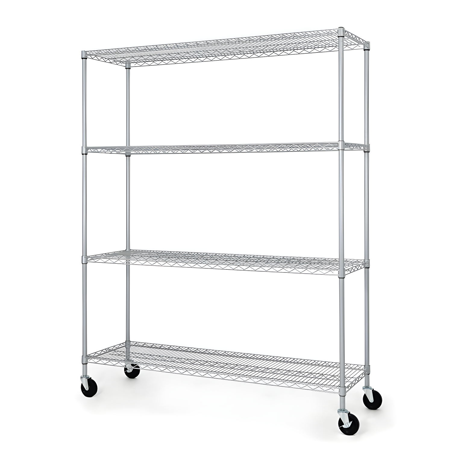 Silver Heavy Duty Metal Shelving Unit with Wheels