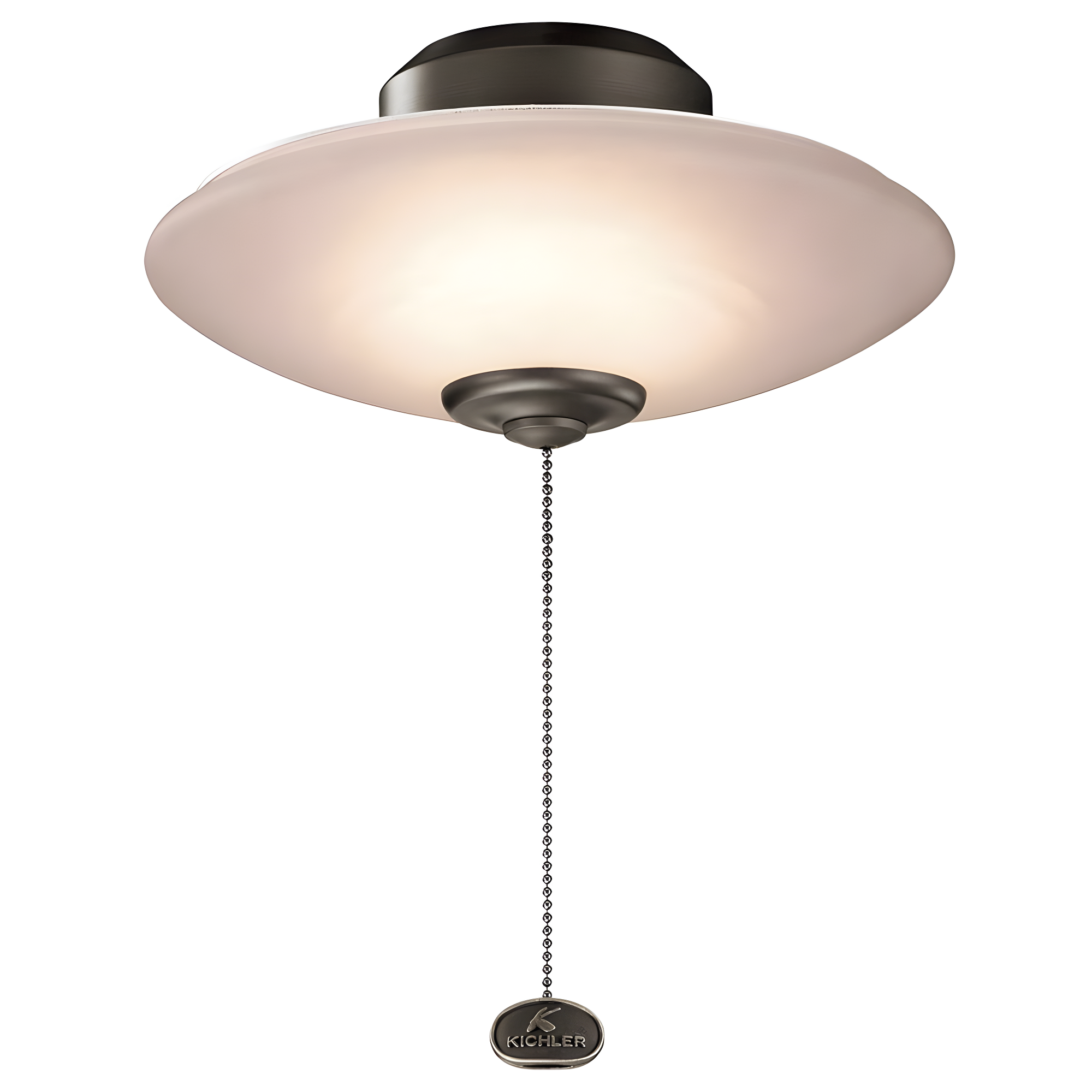 Transitional Low Profile LED Bowl Light Kit in Bronze, Nickel, and Glass