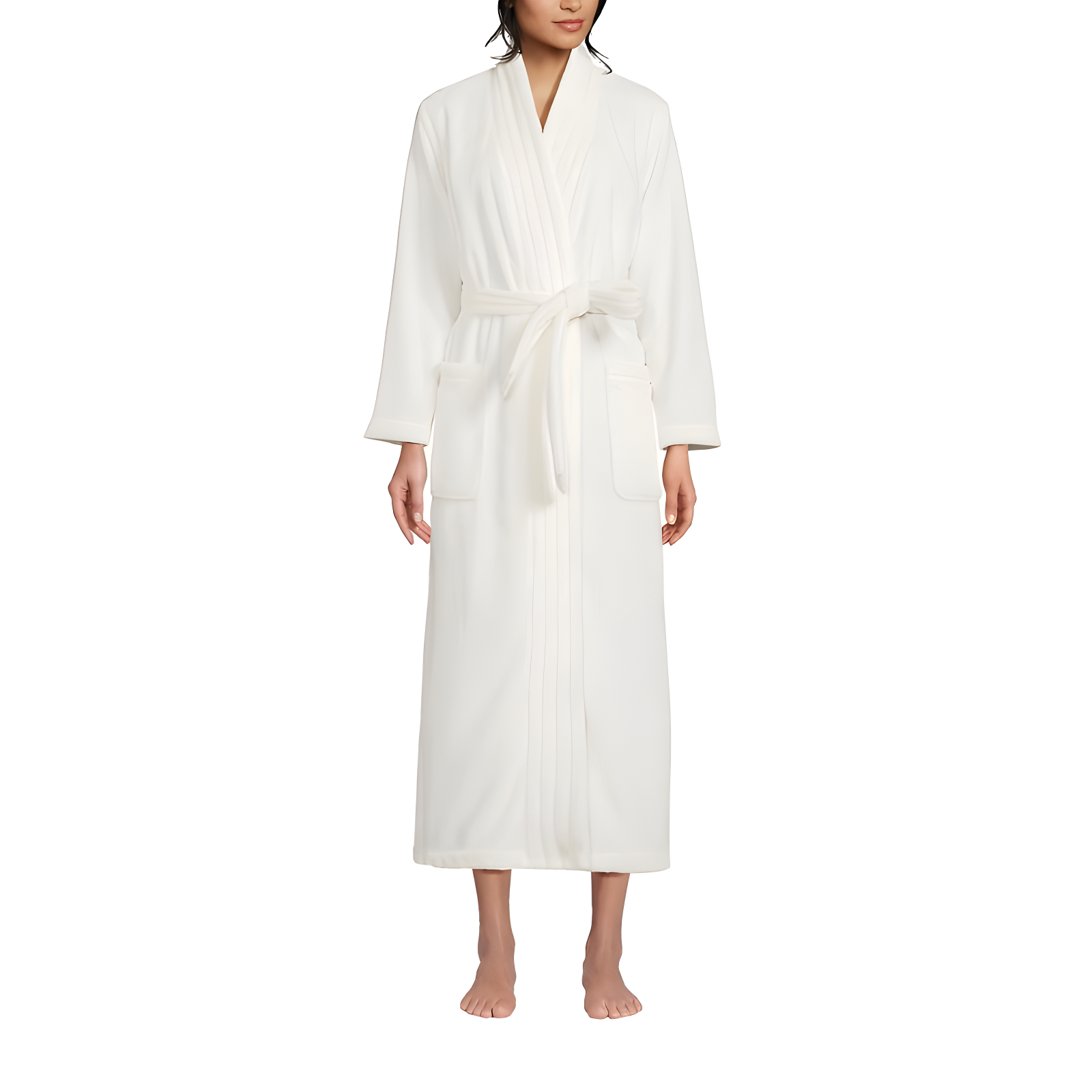 Ivory XL Plush Fleece Long Wrap Robe