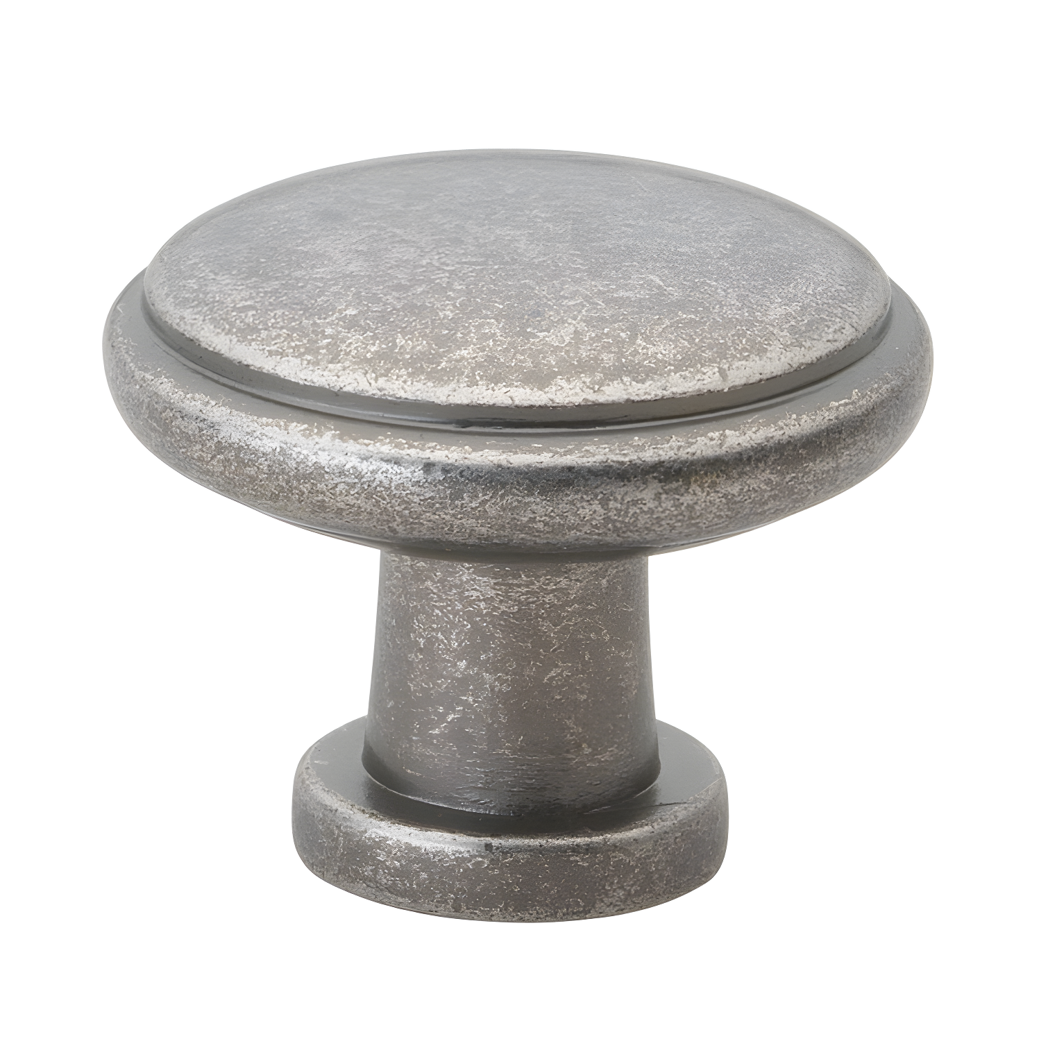 Weathered Nickel Round Mushroom Cabinet Knob with Mounting Hardware