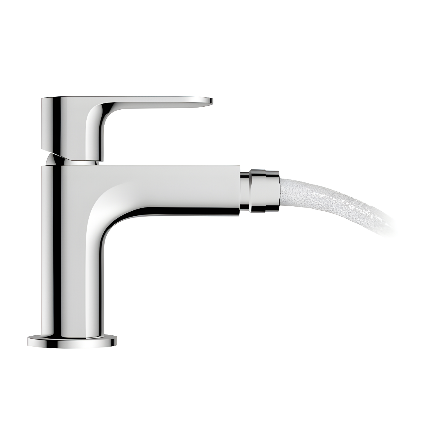 Chrome Single Lever Vertical Bidet Faucet with Pop-Up Drain