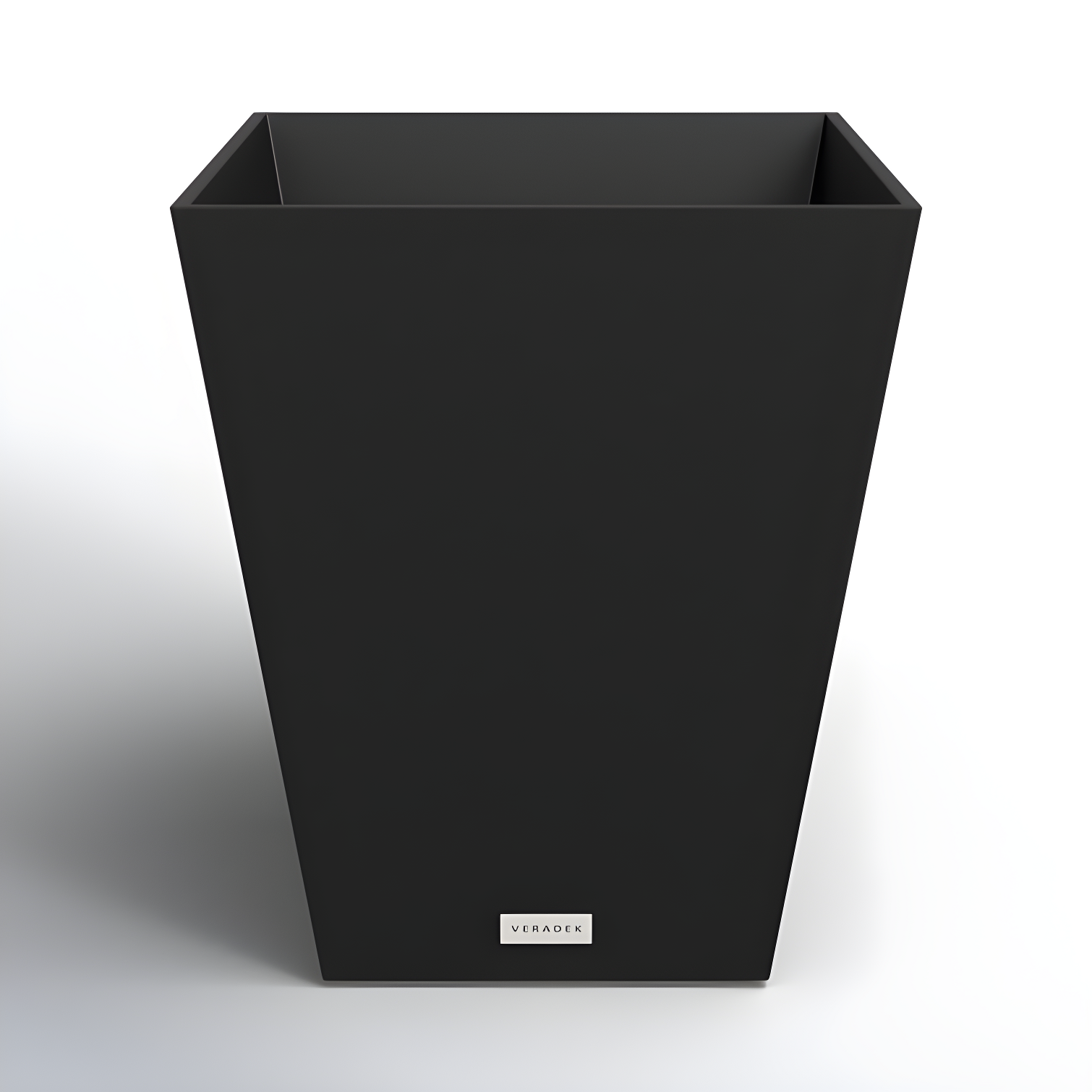 Black Recycled Plastic 18" Square Planter