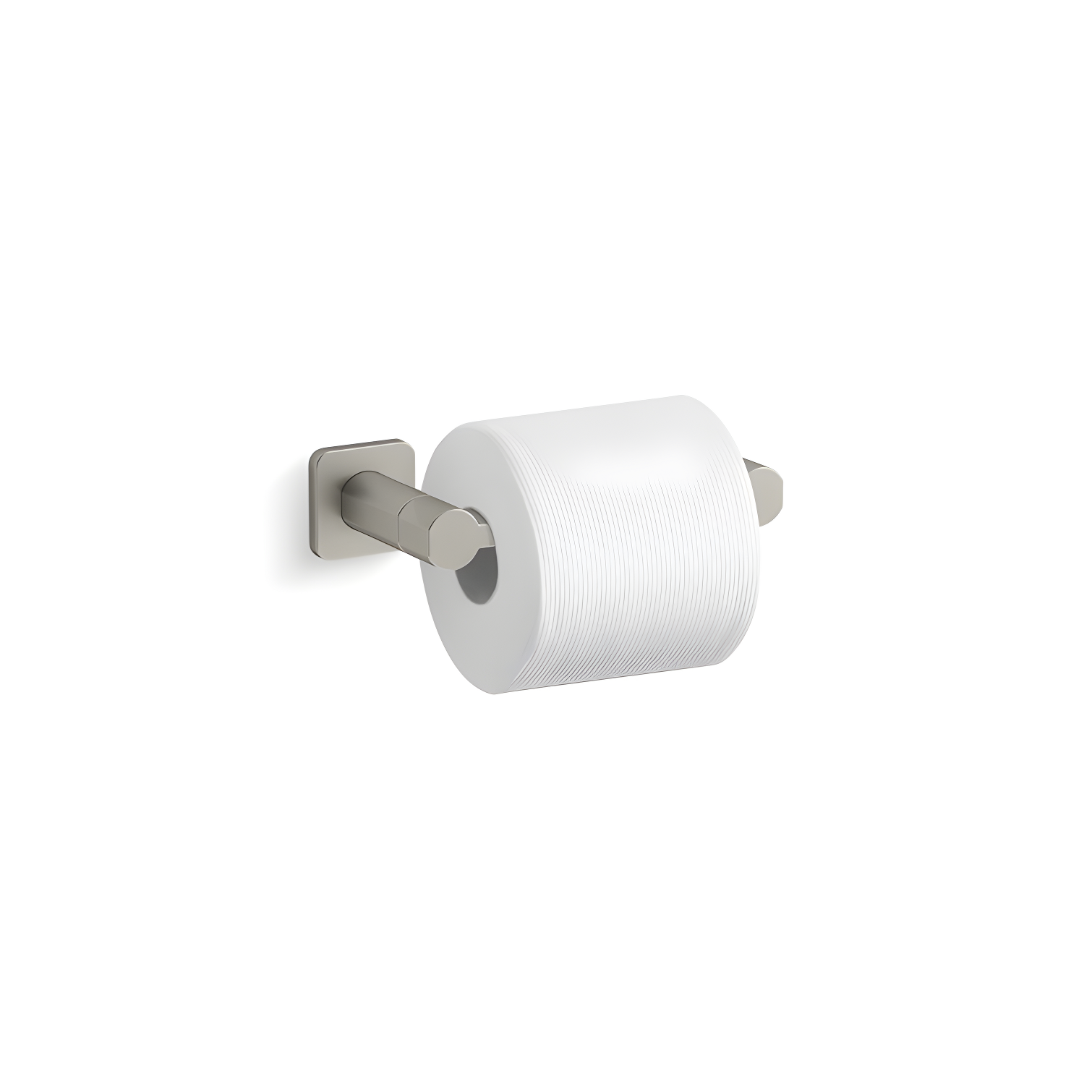 Vibrant Brushed Nickel Pivoting Toilet Paper Holder