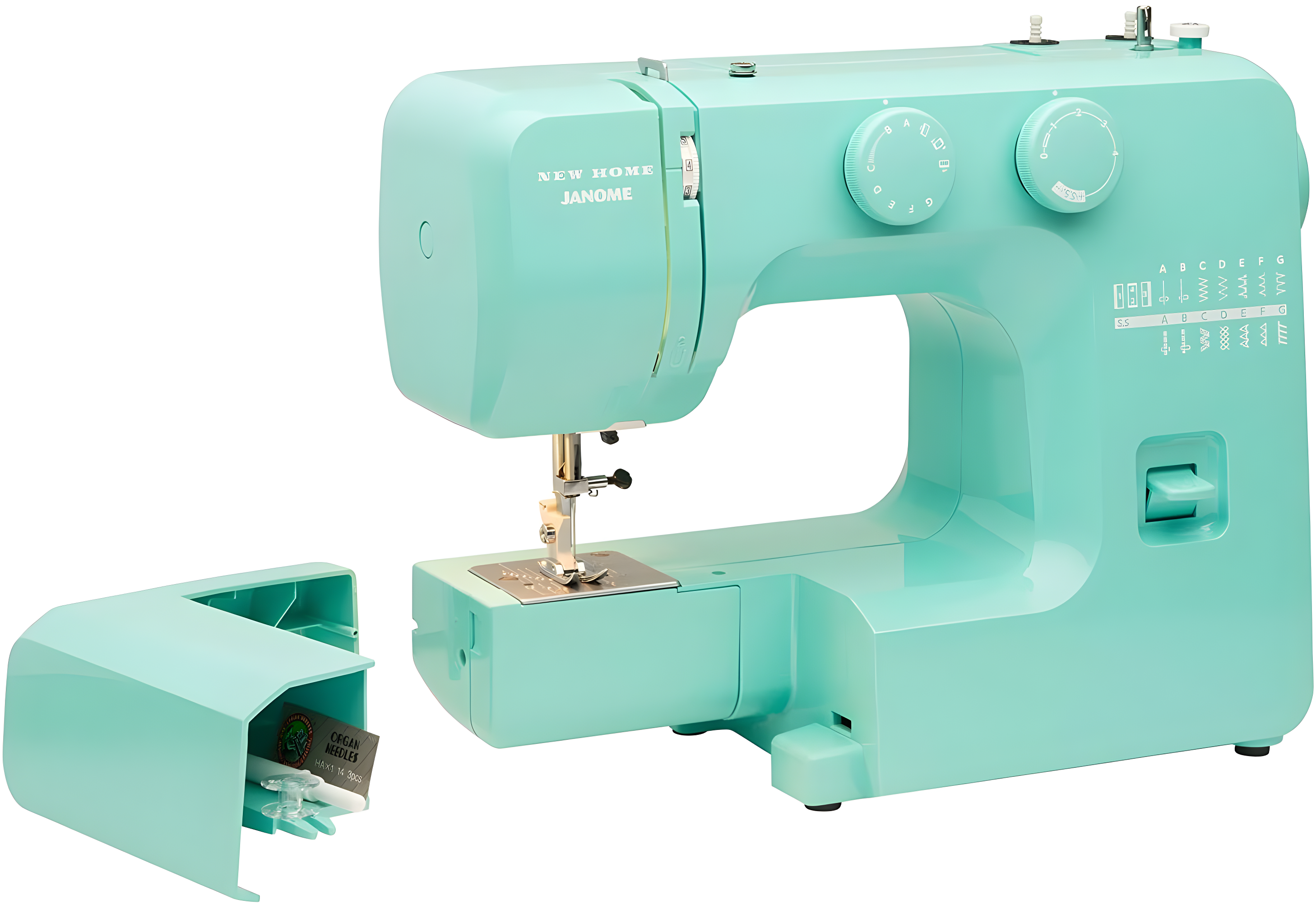 Janome Arctic Crystal Blue Sewing Machine with Metal Frame