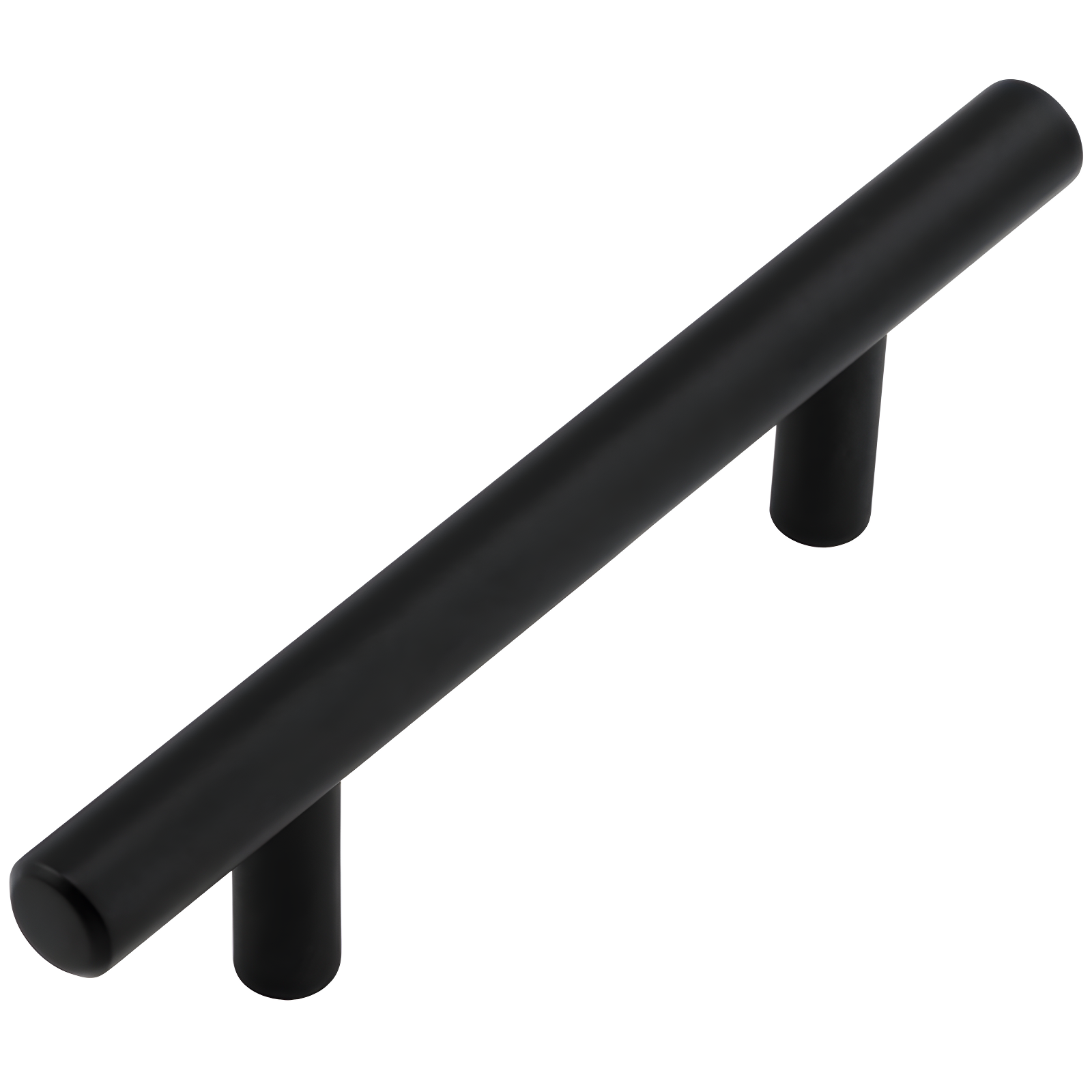 5.35" Black Steel Modern Bar Pull Handle with Mounting Hardware