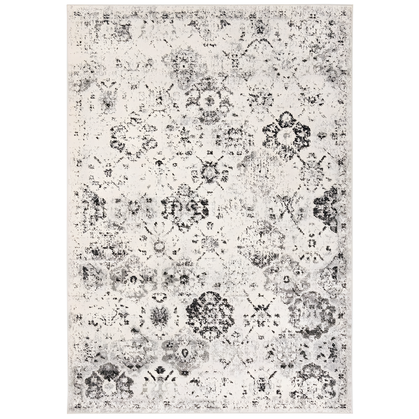 Reversible Silver/Grey Synthetic 4' x 6' Rectangular Area Rug