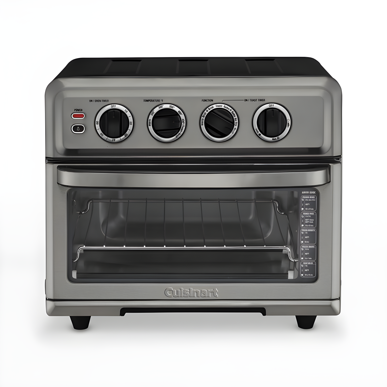 Black Stainless Steel 6-Slice Air Fryer Toaster Oven with Grill