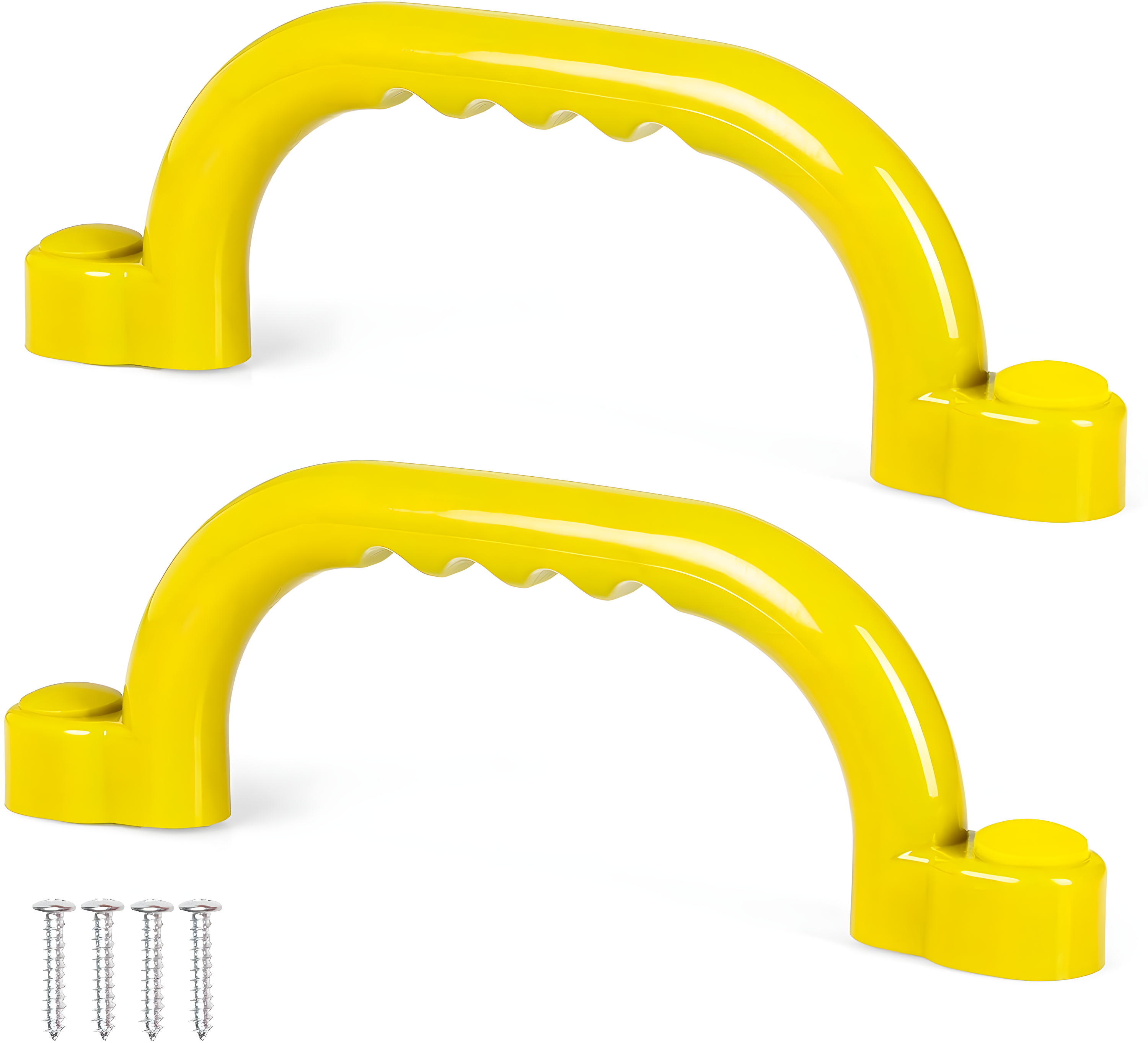 Yellow Stainless Steel Playground Safety Handles with Installation Hardware