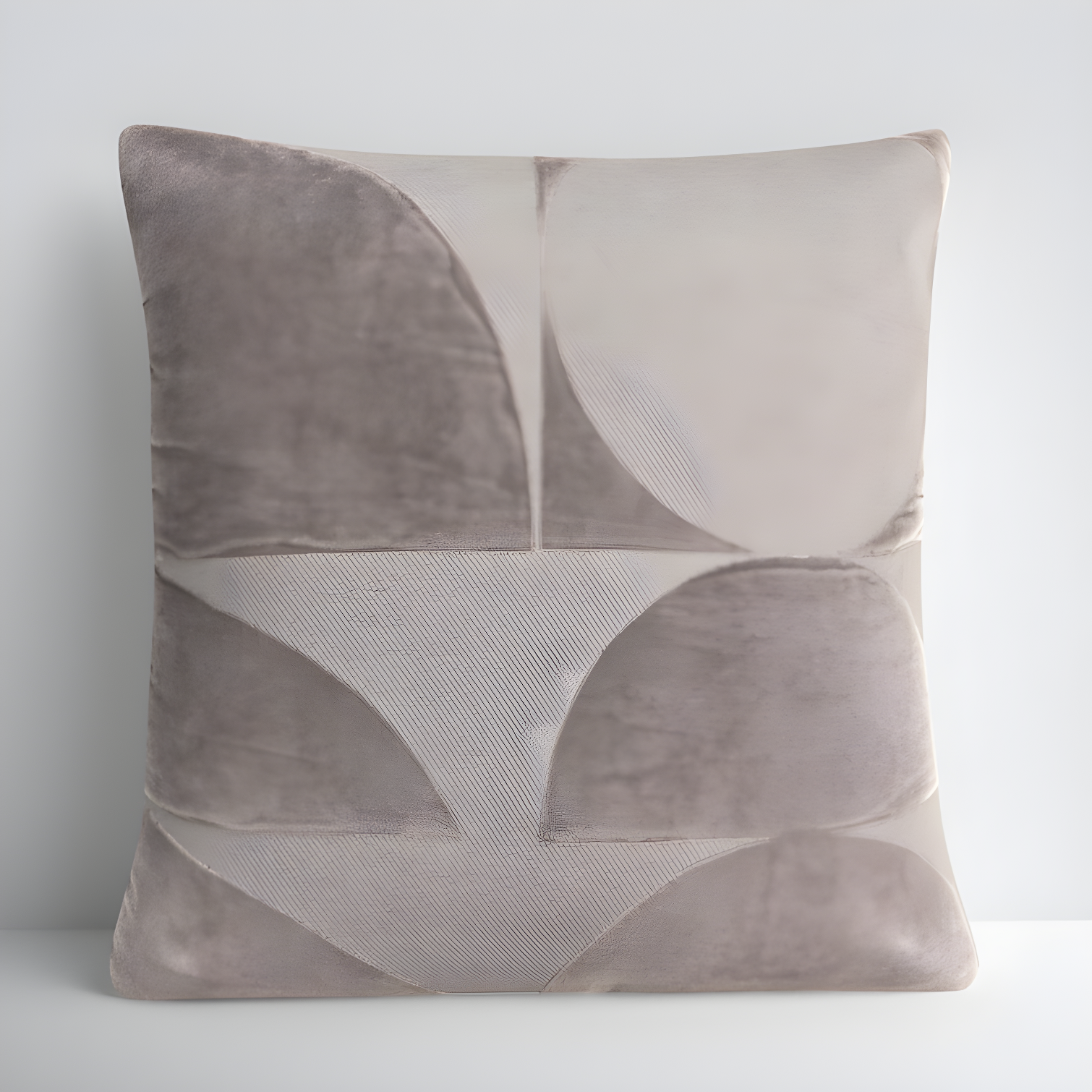 Gray Embroidered Cotton Square Throw Pillow Set