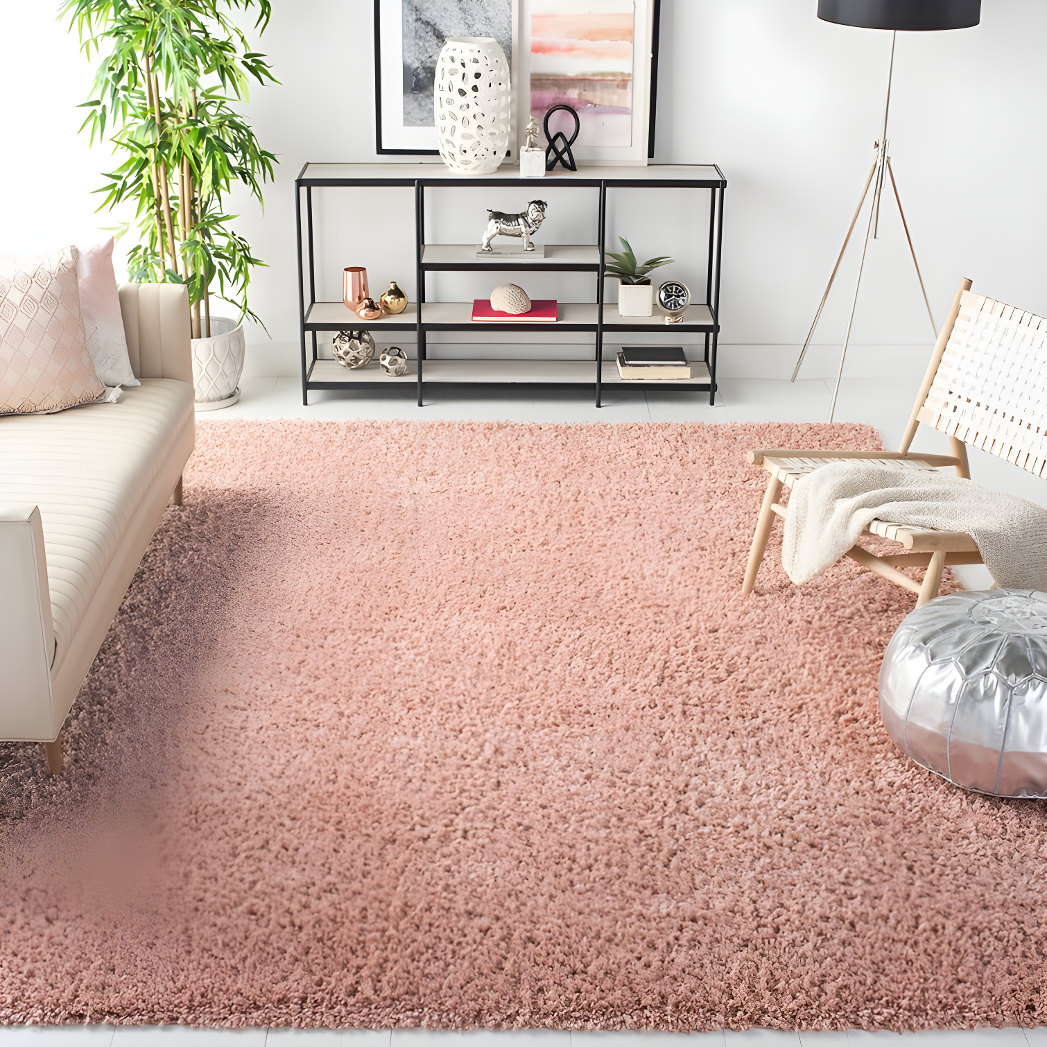 Handmade Reversible Pink Synthetic Rectangular 8' x 10' Rug