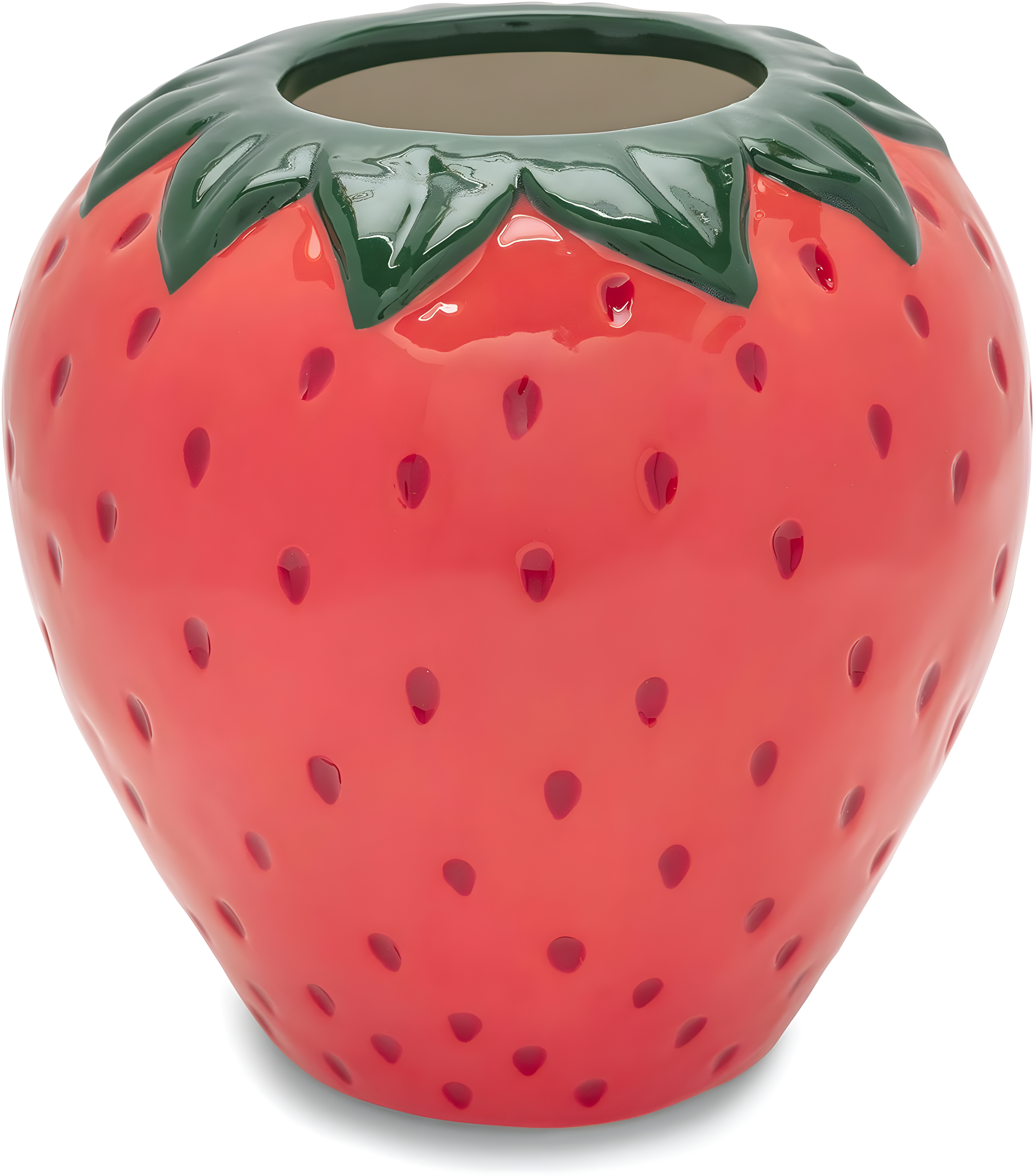 Strawberry Shaped Red Ceramic Decorative Vase