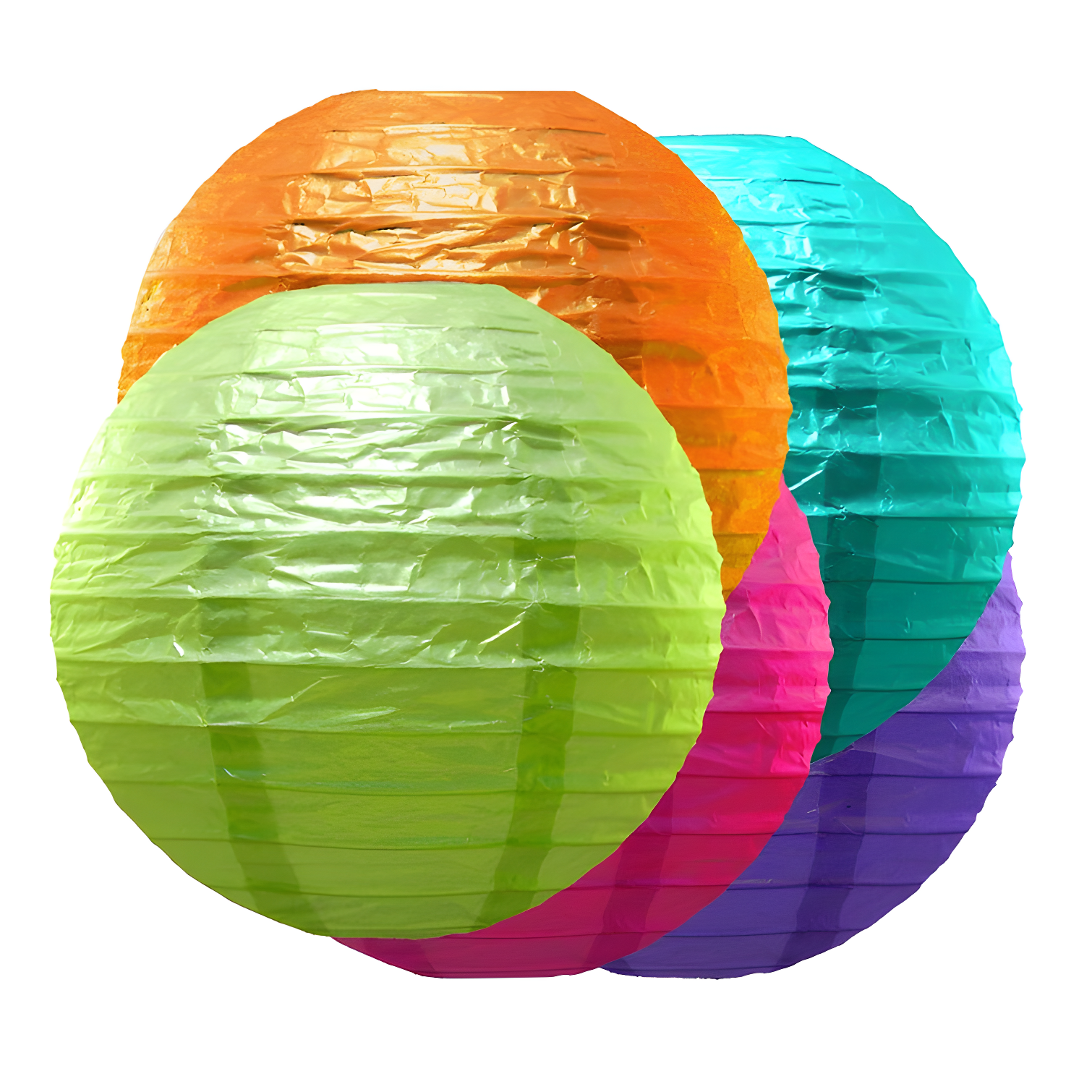 Multicolor 10" Round Paper Hanging Lanterns