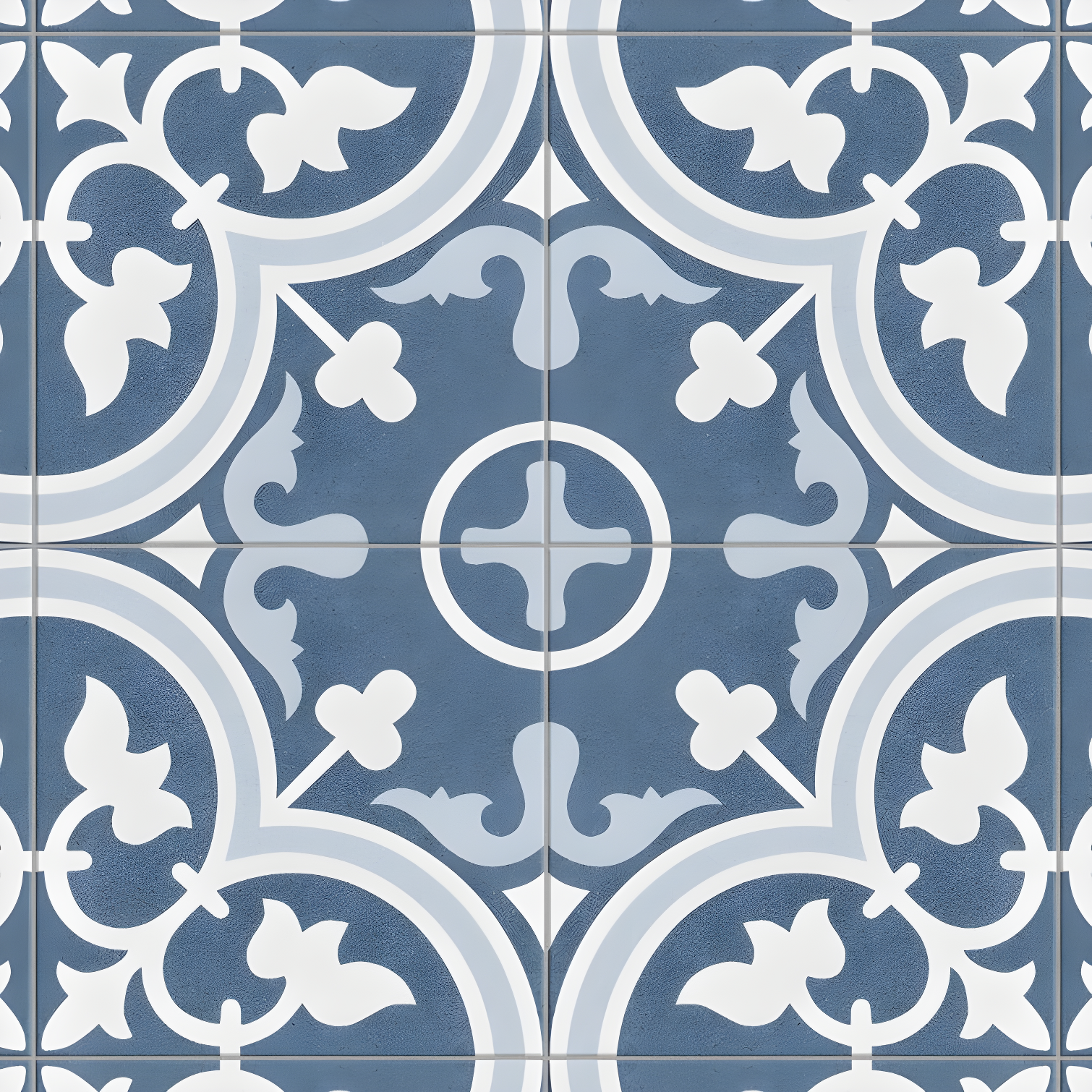 Arte Arctic Blue and White Porcelain Patterned Tile