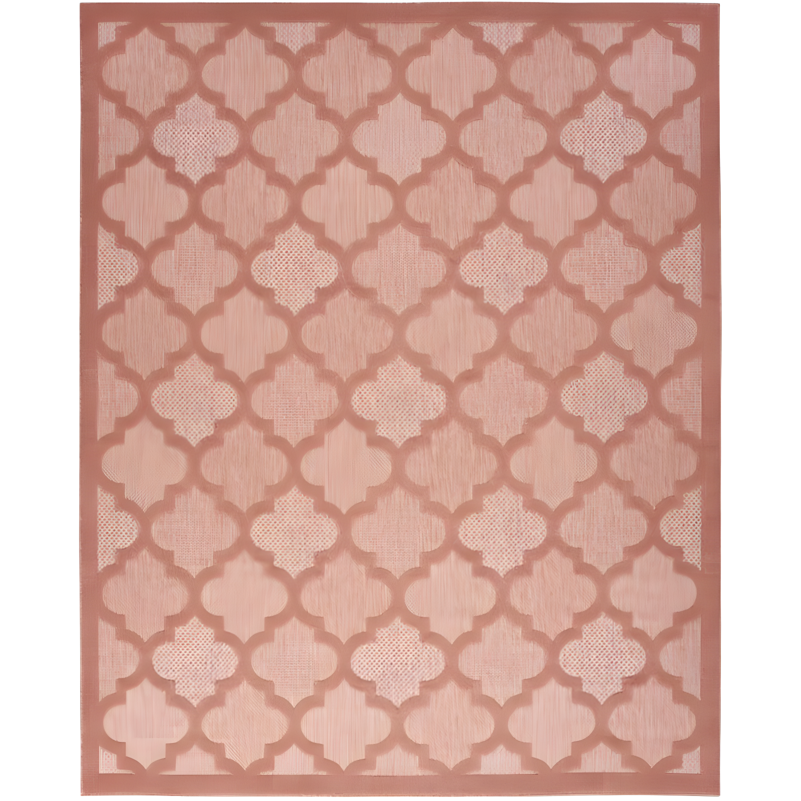 Coral Orange Trellis Synthetic 9' x 12' Rectangular Area Rug