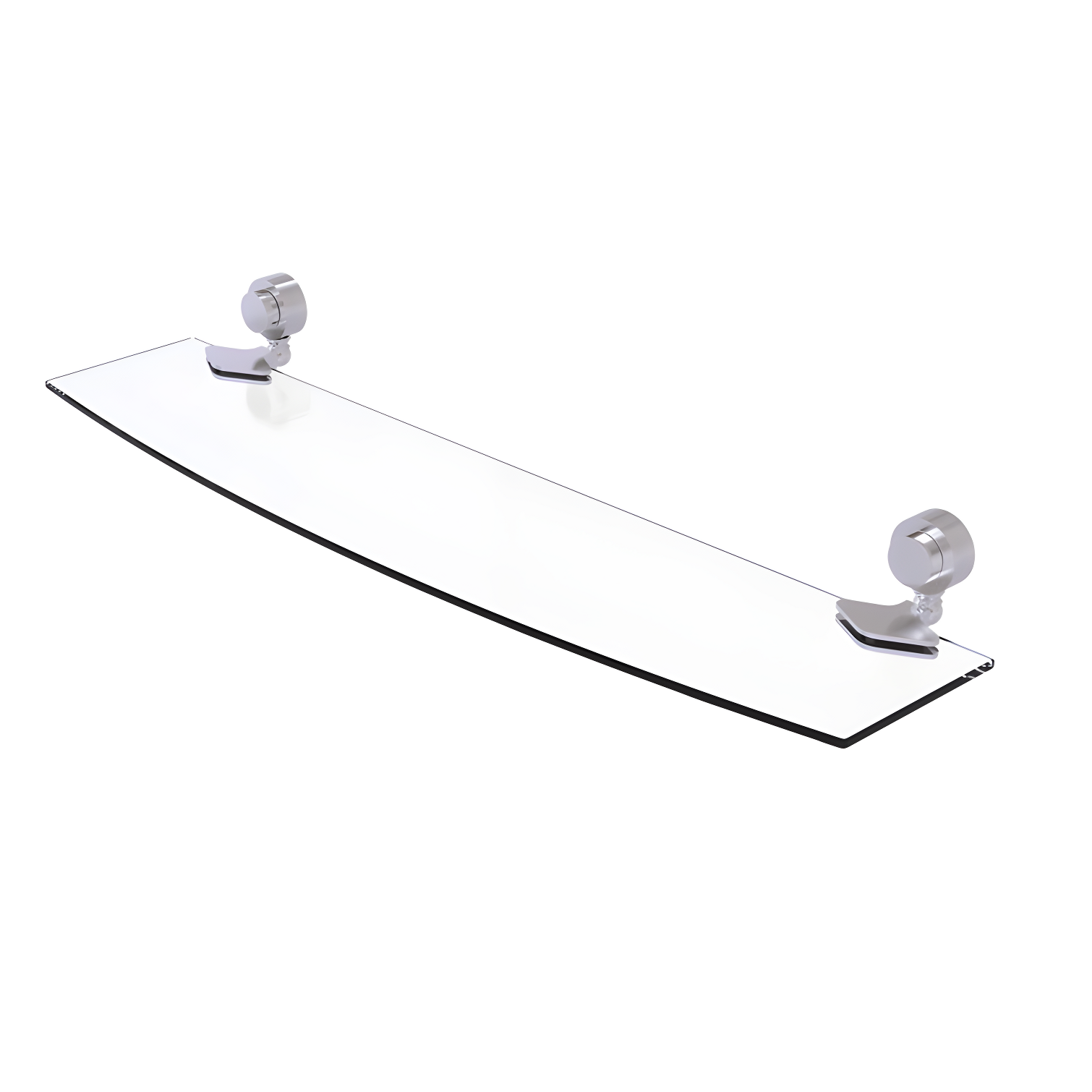 Satin Chrome 24" Venus Bracket Glass Wall Shelf