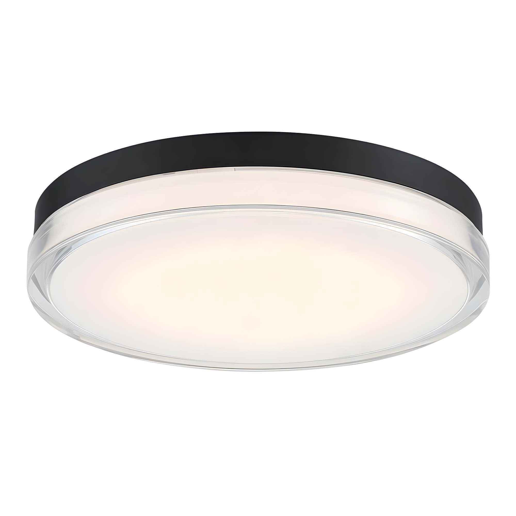 Black Glass LED Flush Mount for Indoor/Outdoor Use