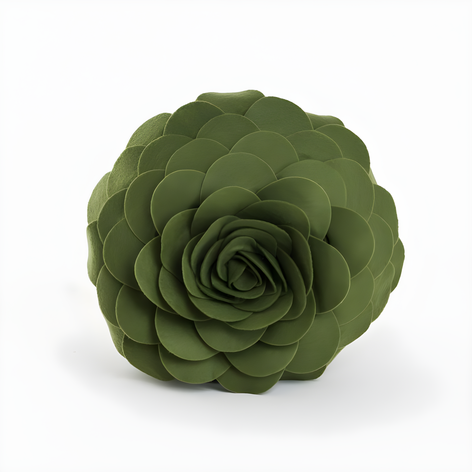 Kiwi Green Round Flower Decorative Throw Pillow