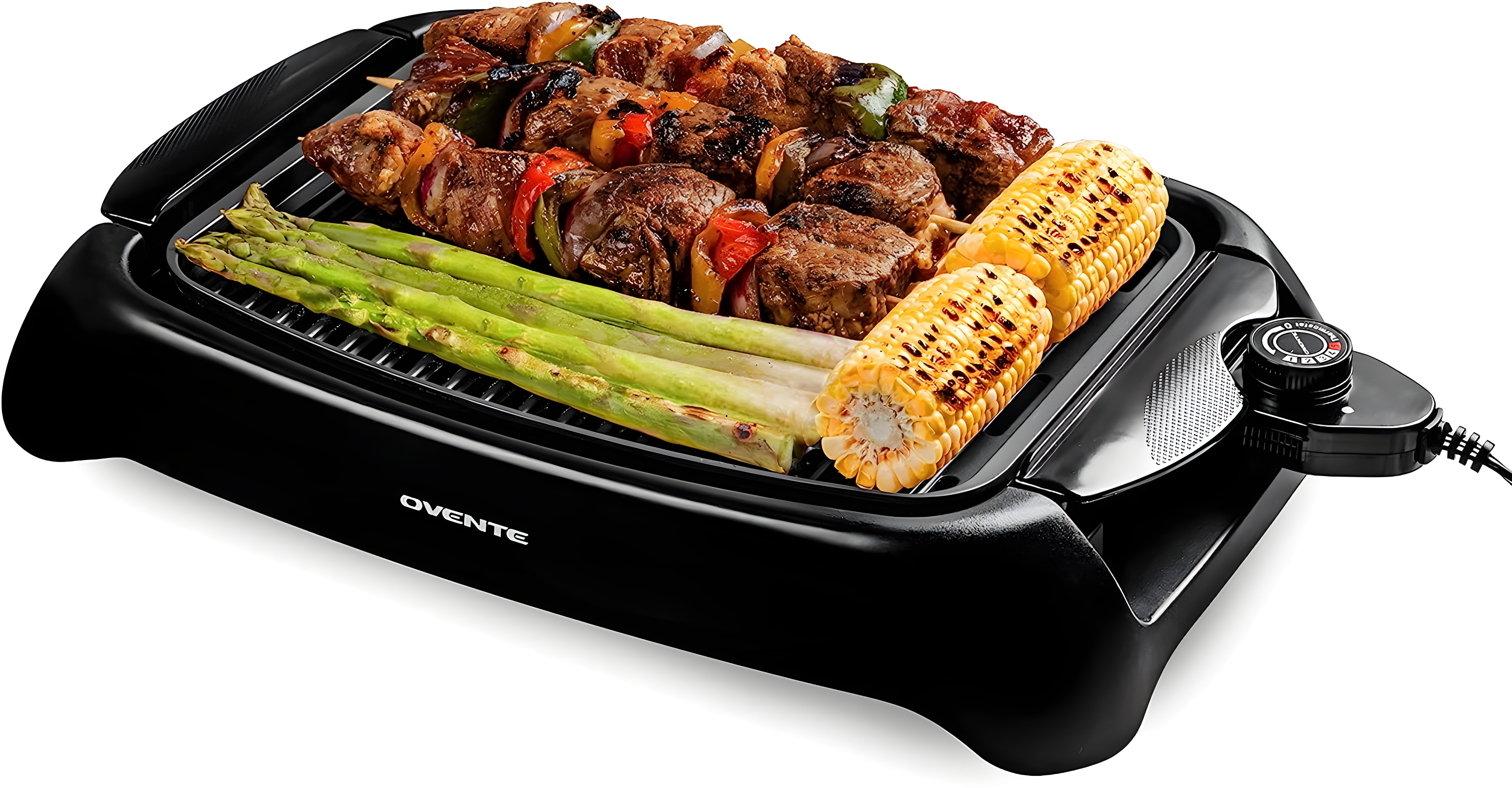 Black Electric Indoor Grill with Nonstick Surface