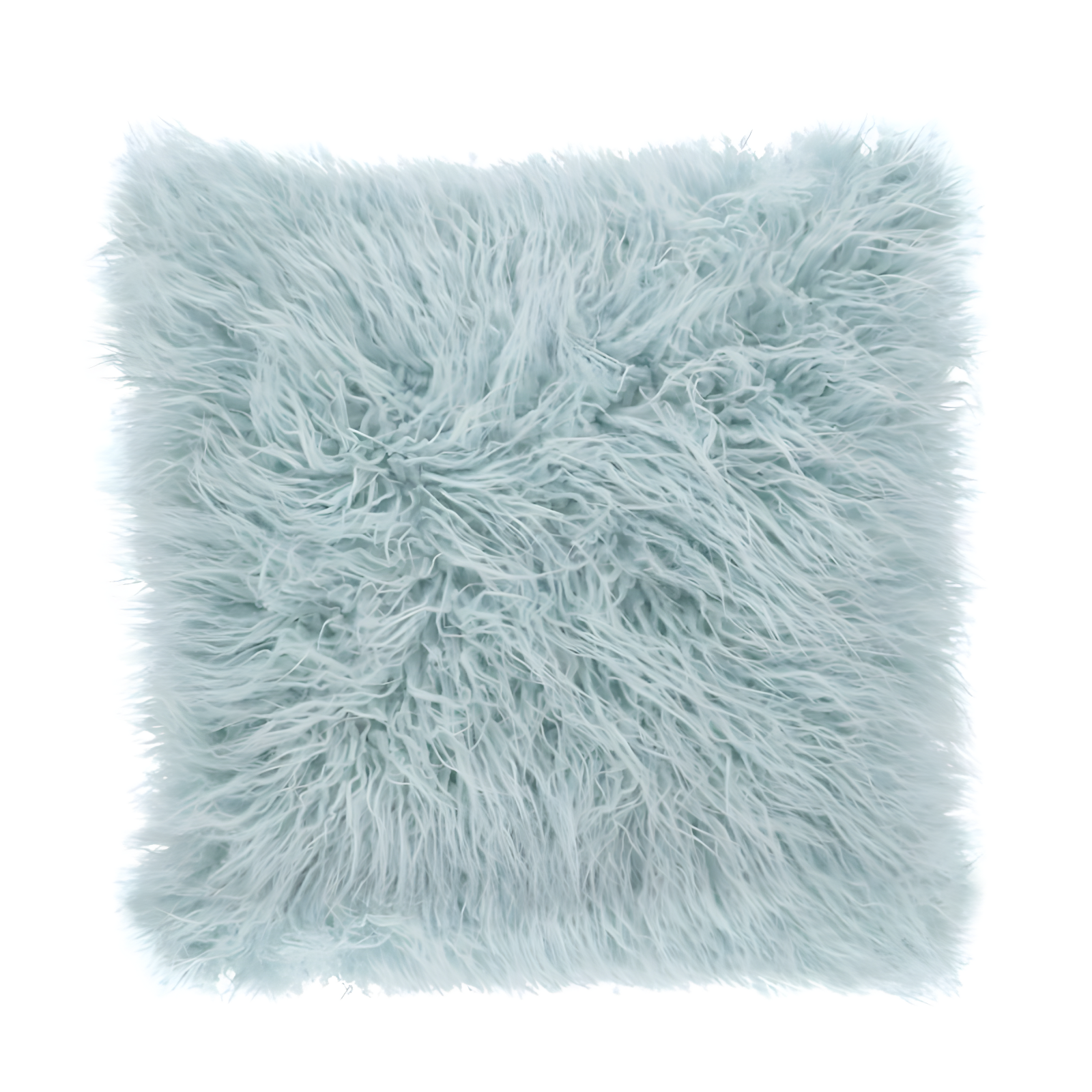 Ice Blue 22" Mongolian Faux Fur Throw Pillow