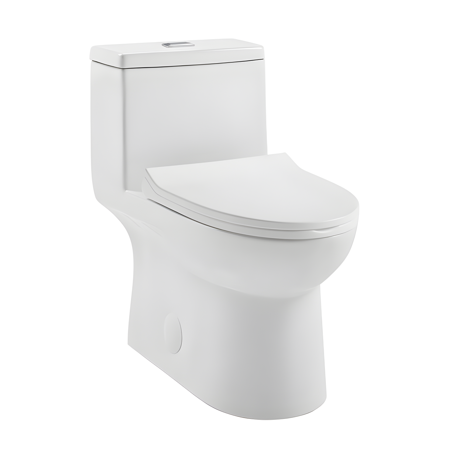 White Elongated Dual Flush Free Standing Toilet