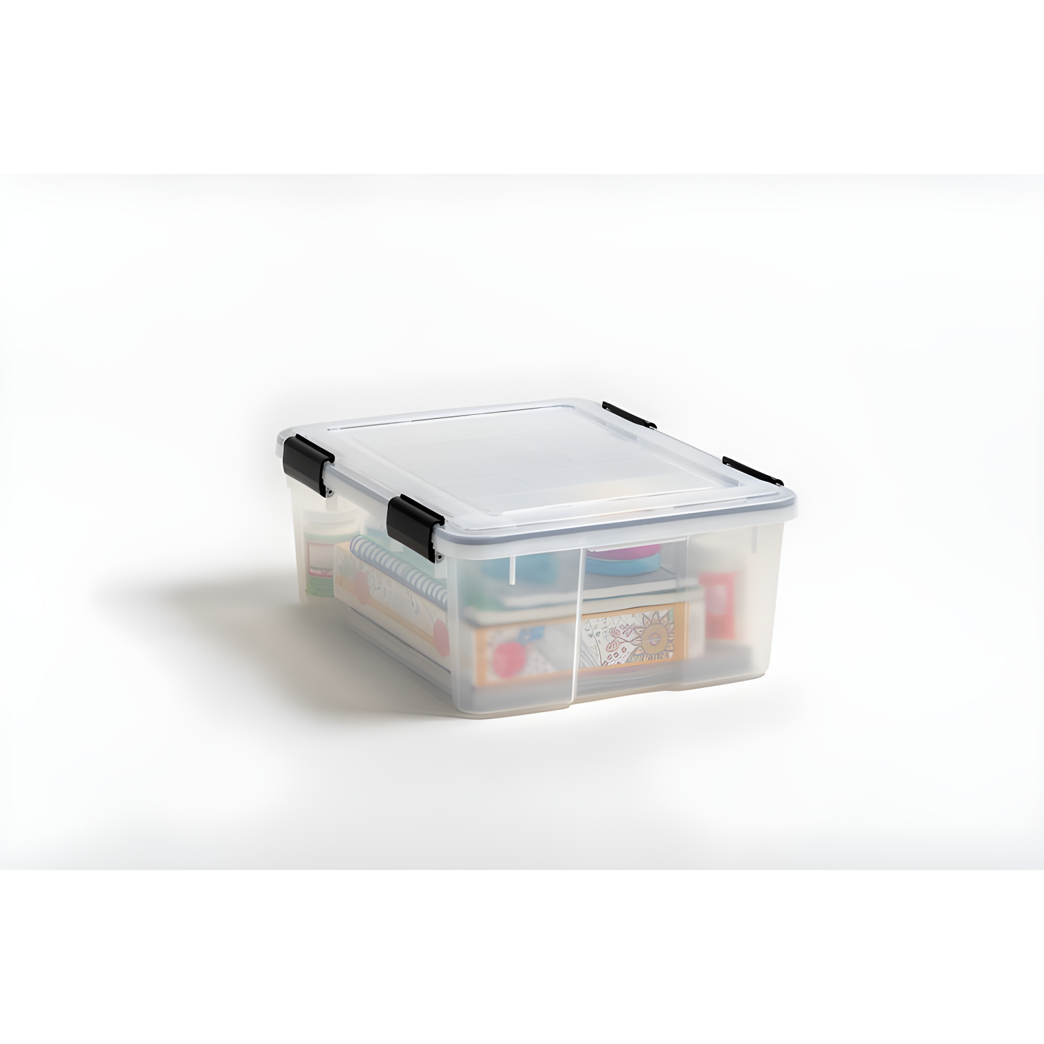 Clear Stackable Plastic Storage Box with Reinforced Lid