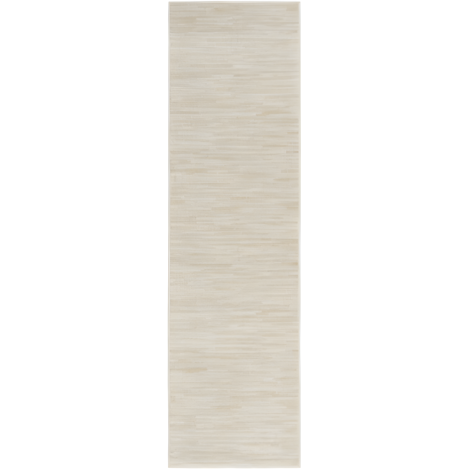 Elegant Ivory-Beige 26"x7'6" Reversible Indoor/Outdoor Area Rug