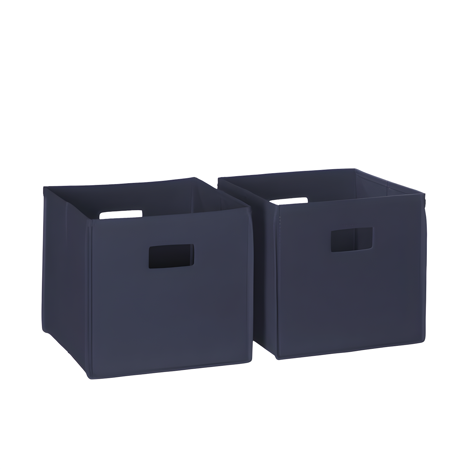 Navy Collapsible Kids Storage Cube Bins with Handles, Set of 2