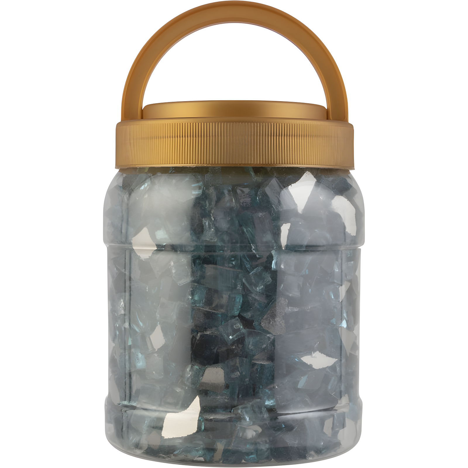 Aqua Blue Tempered Glass Fire Pit Rocks, 10lb Jar