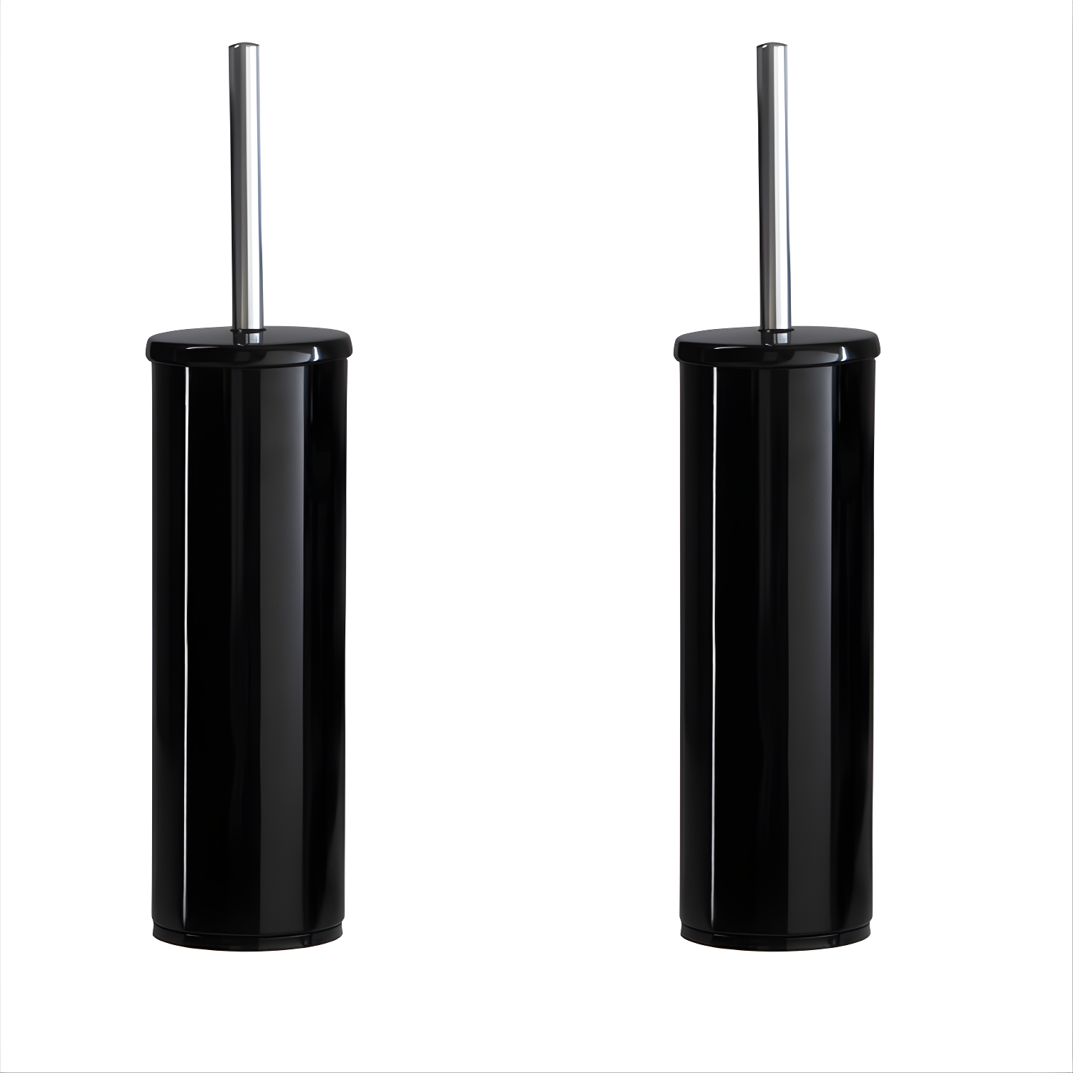 Black Stainless Steel Toilet Brush and Holder Set with Removable Liner