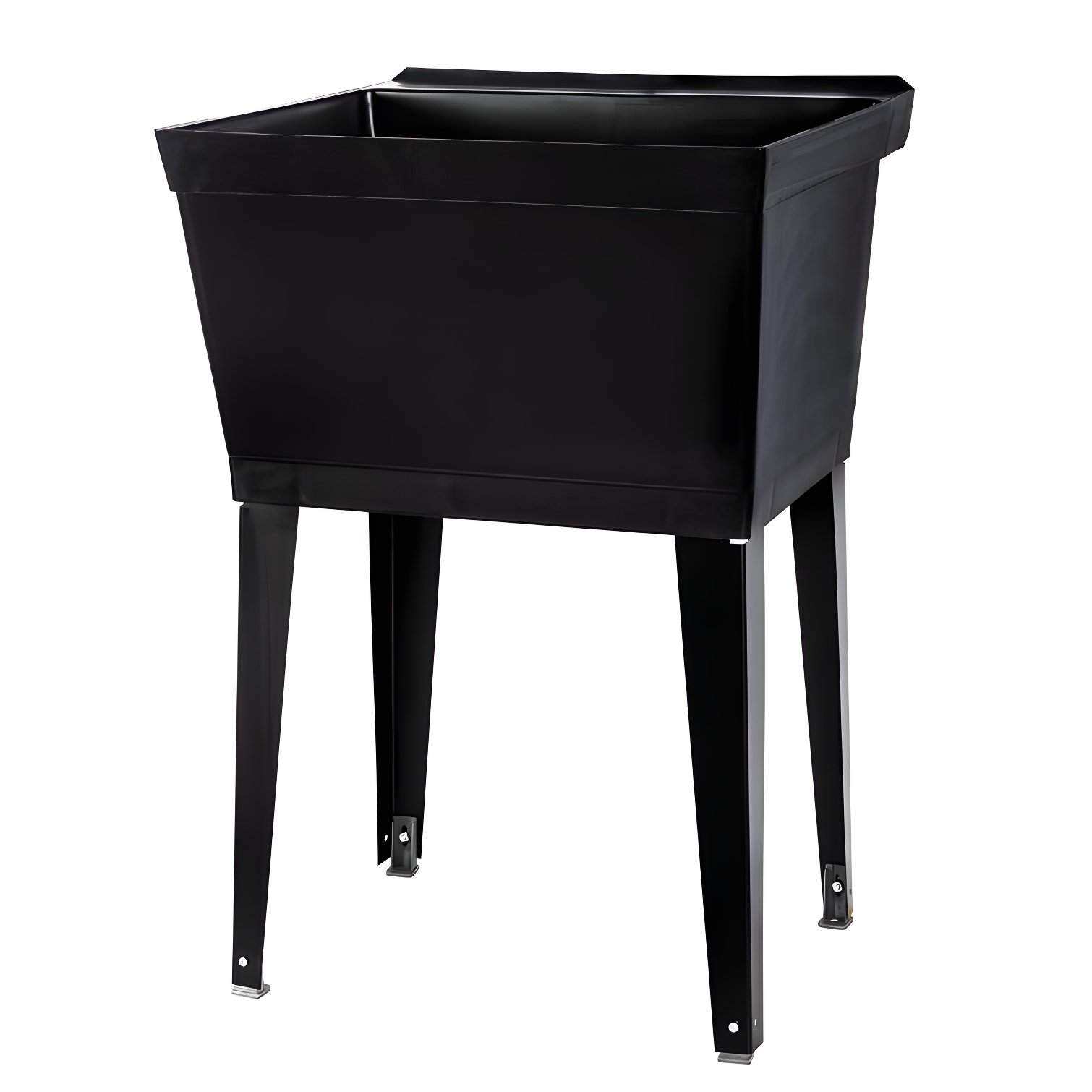 Black Freestanding Polypropylene Utility Sink with Metal Legs