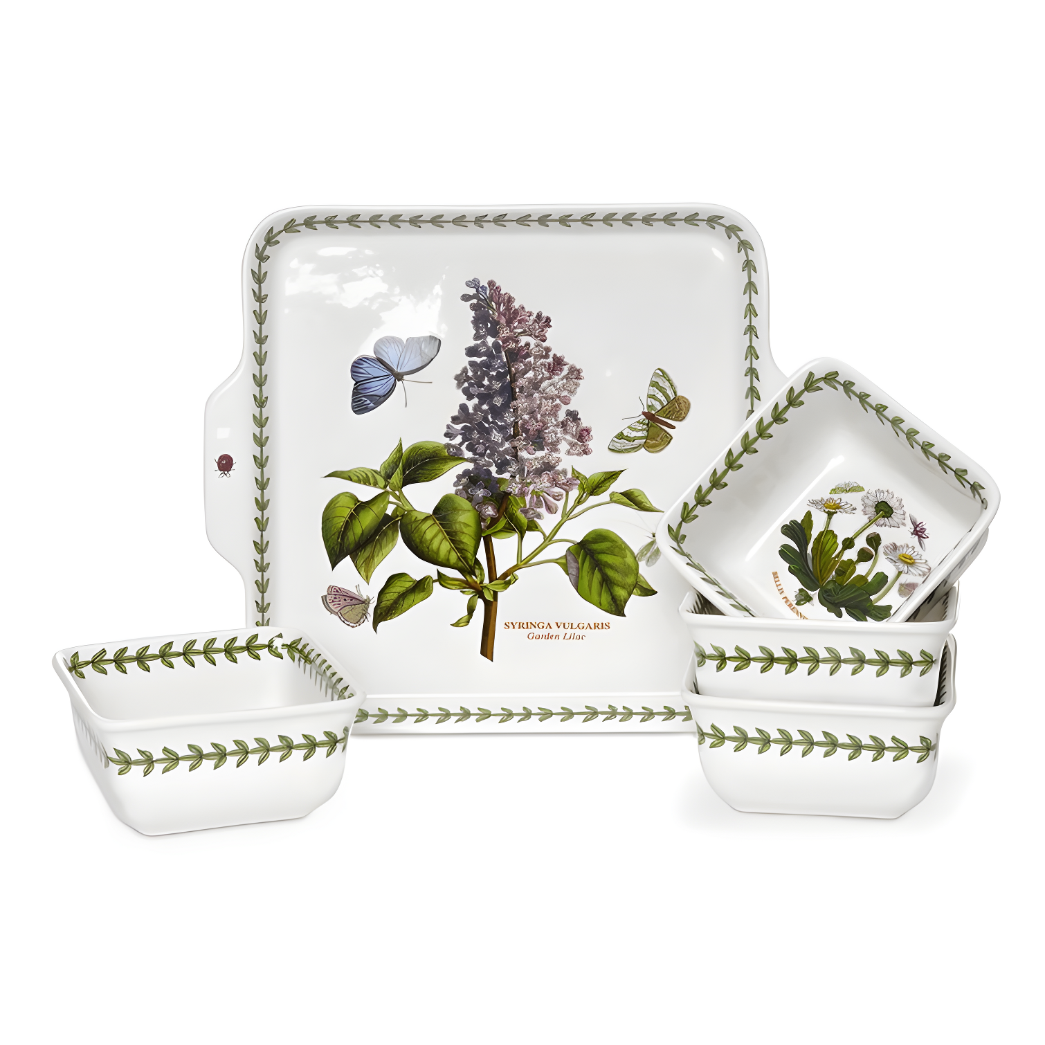 Botanic Garden Delight 5-Piece Ceramic Accent Bowl Set